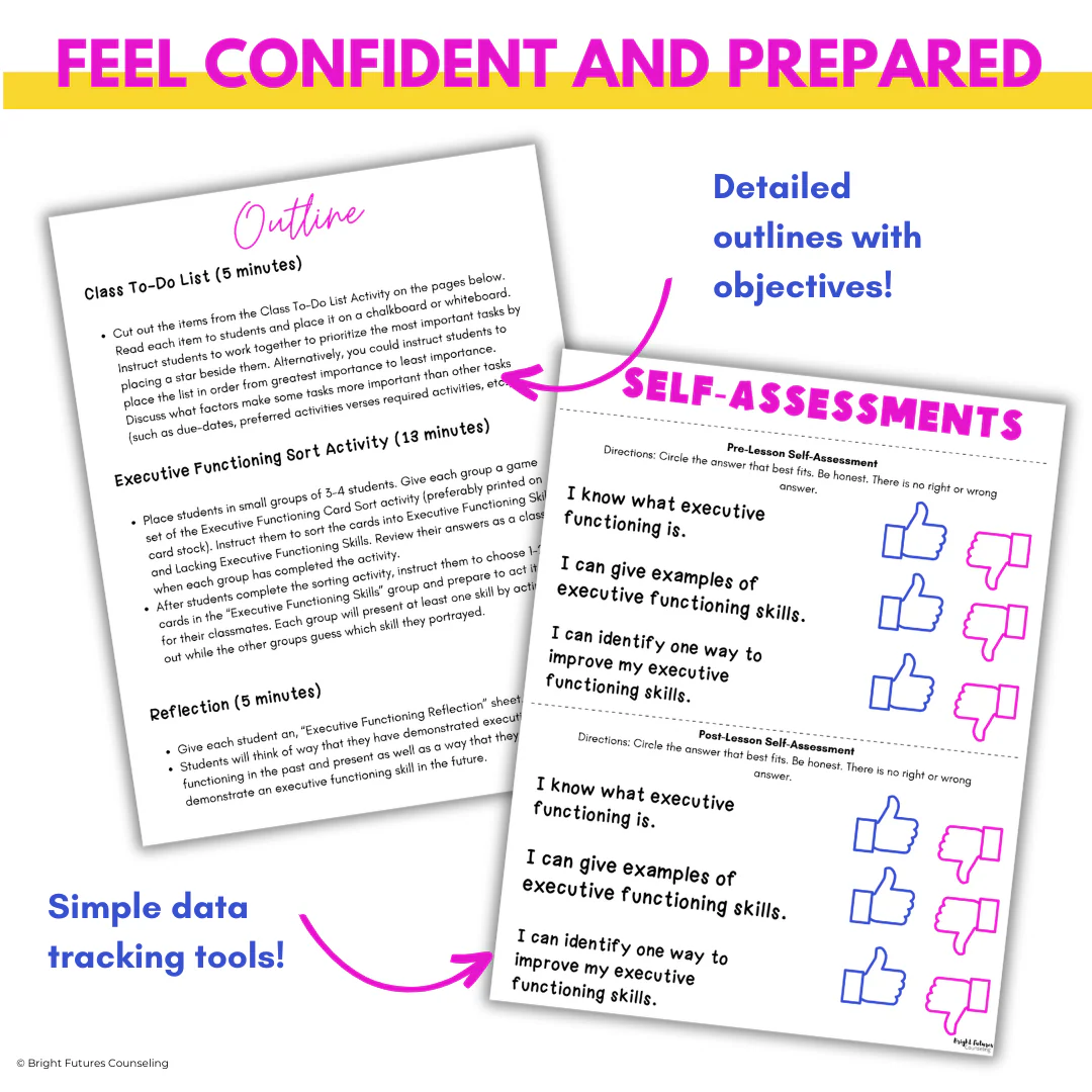 Executive Functioning Lesson Plans for Middle School Study Skills & Counseling - Image 7