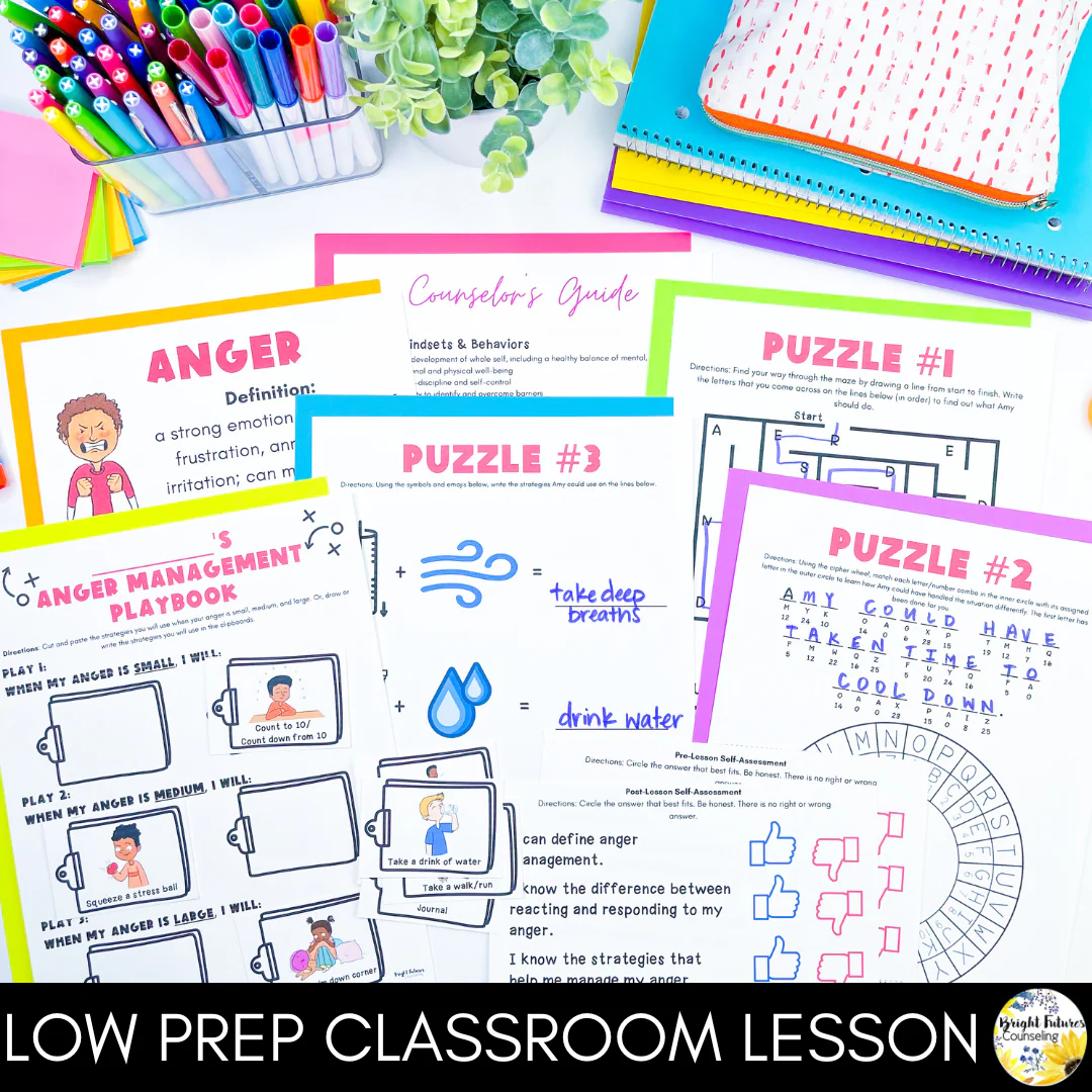 Anger Management Lesson for Social Emotional Learning and School Counseling - Image 12