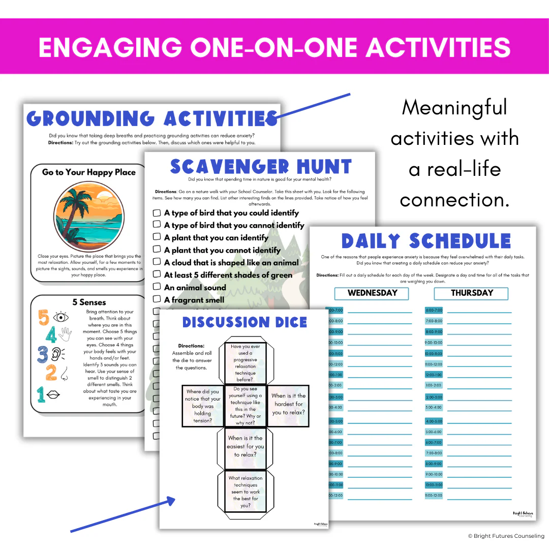 Anxiety Coping Skills Activities- Middle School Individual Counseling Curriculum - Image 10