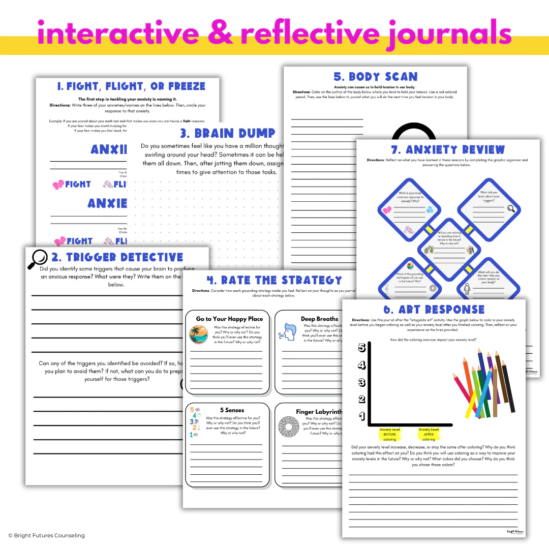 Anxiety Coping Skills Activities- Middle School Individual Counseling Curriculum - Image 11