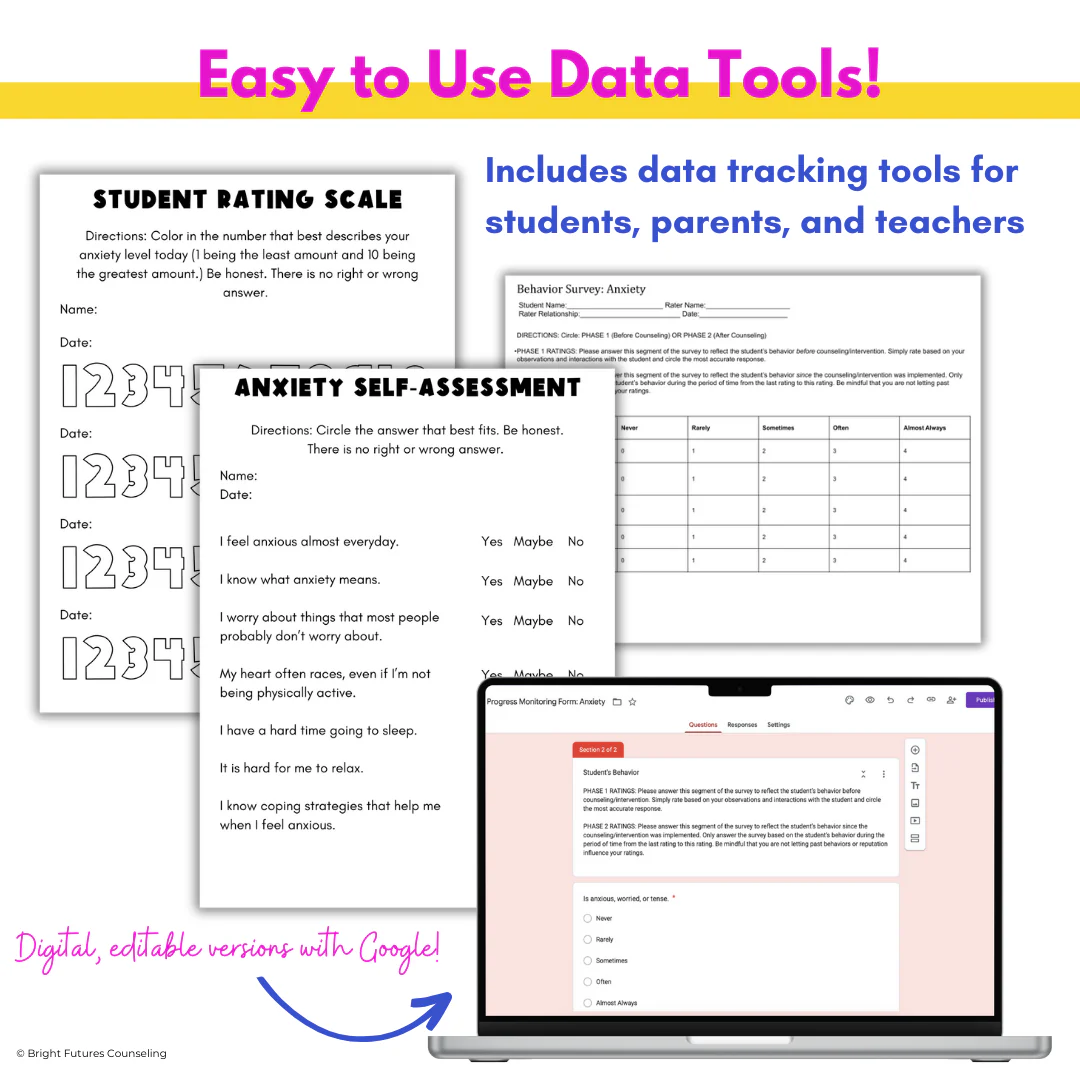 Anxiety Coping Skills Activities- Middle School Individual Counseling Curriculum - Image 6