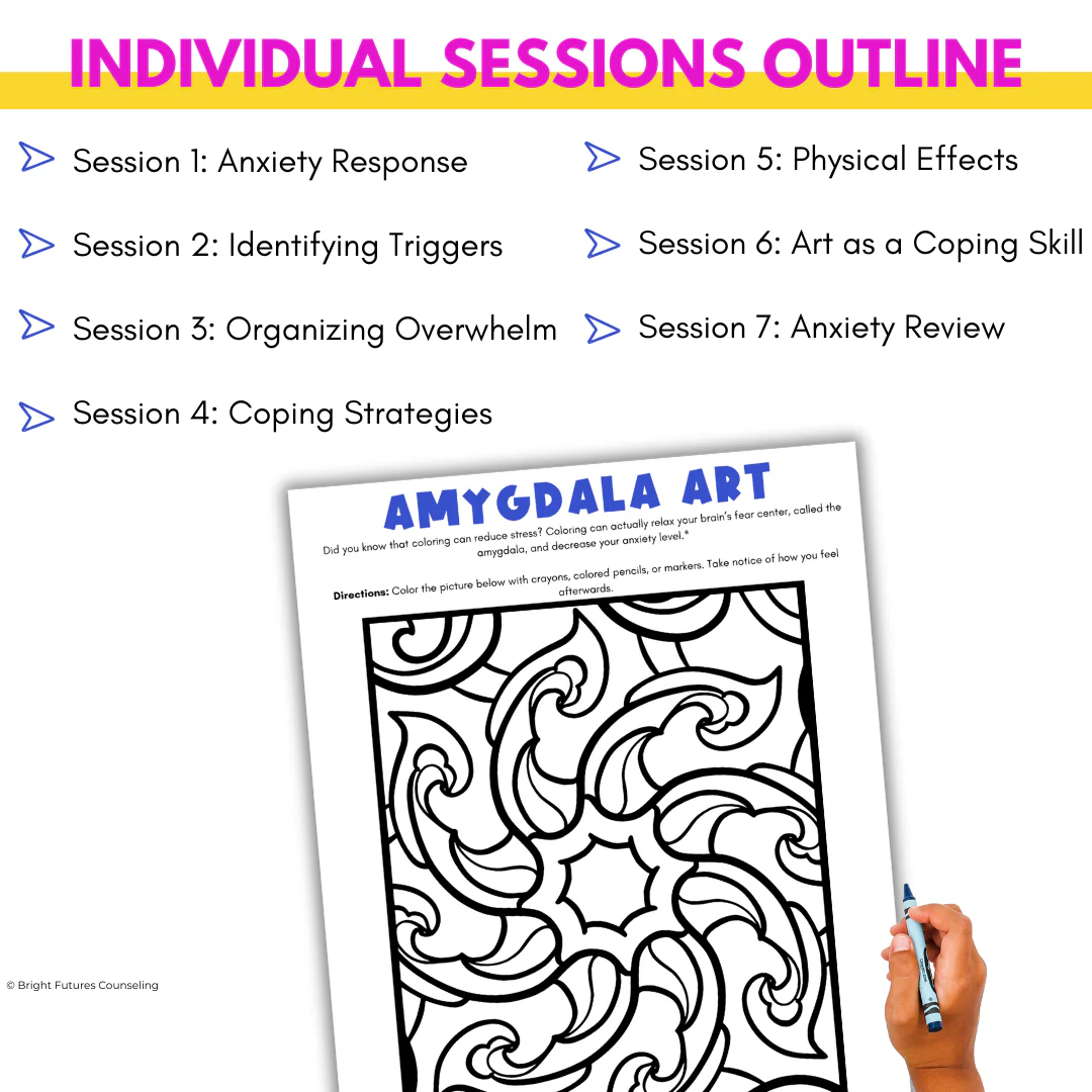 Anxiety Coping Skills Activities- Middle School Individual Counseling Curriculum - Image 8