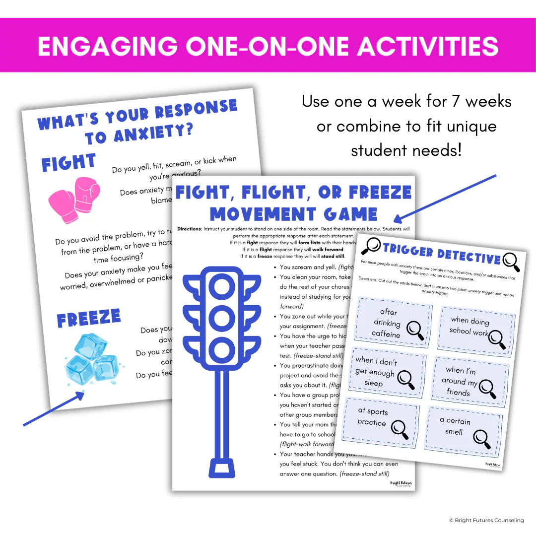 Anxiety Coping Skills Activities- Middle School Individual Counseling Curriculum - Image 9