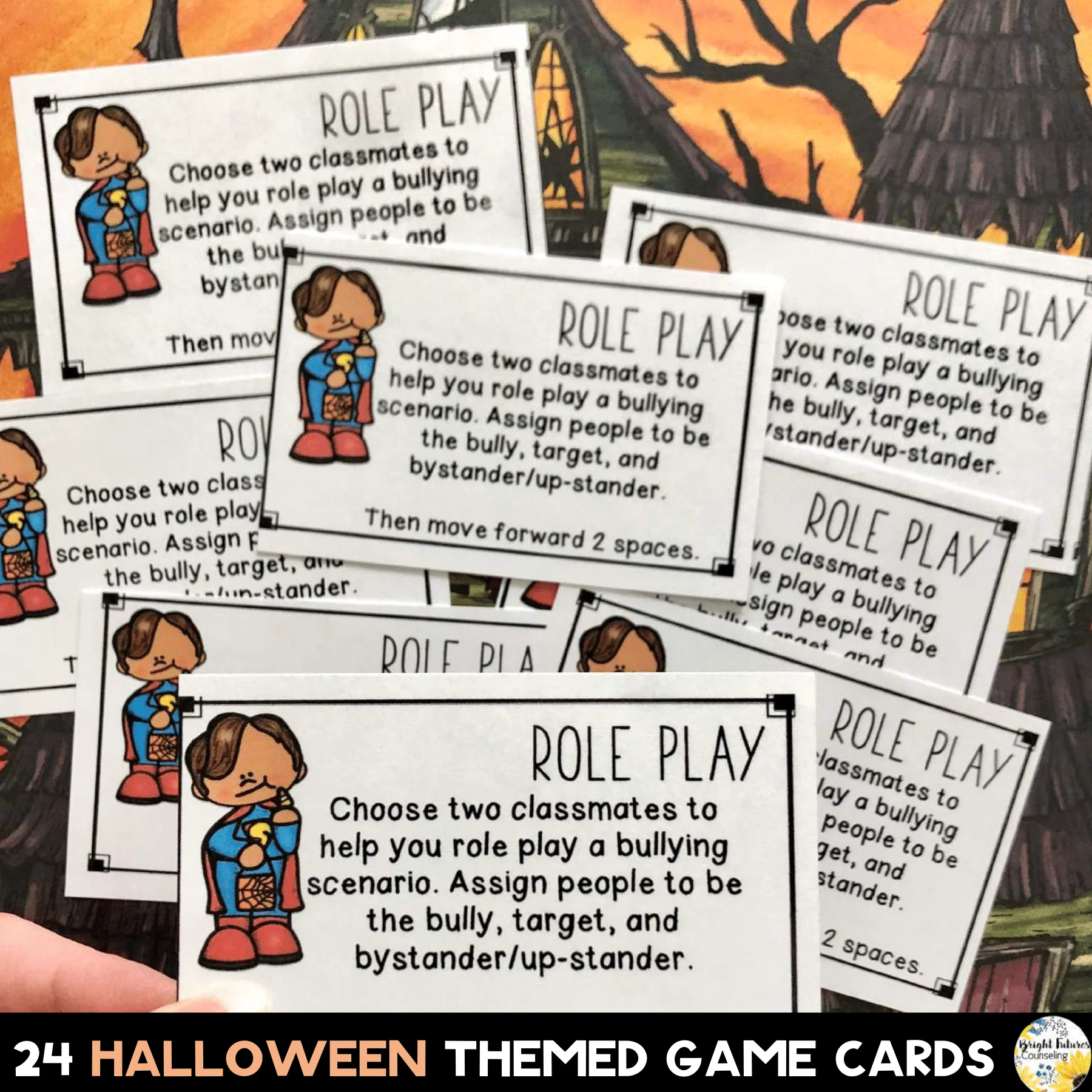 Bullying Prevention Halloween Board Game - School Counseling Fall Game - Image 6