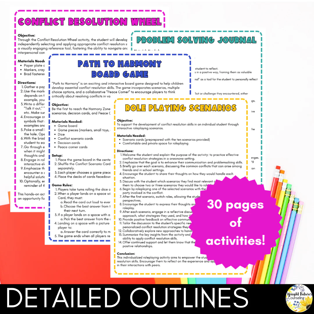 Conflict Resolution Activities - Elementary Conflict Resolution Situation Cards - Image 4