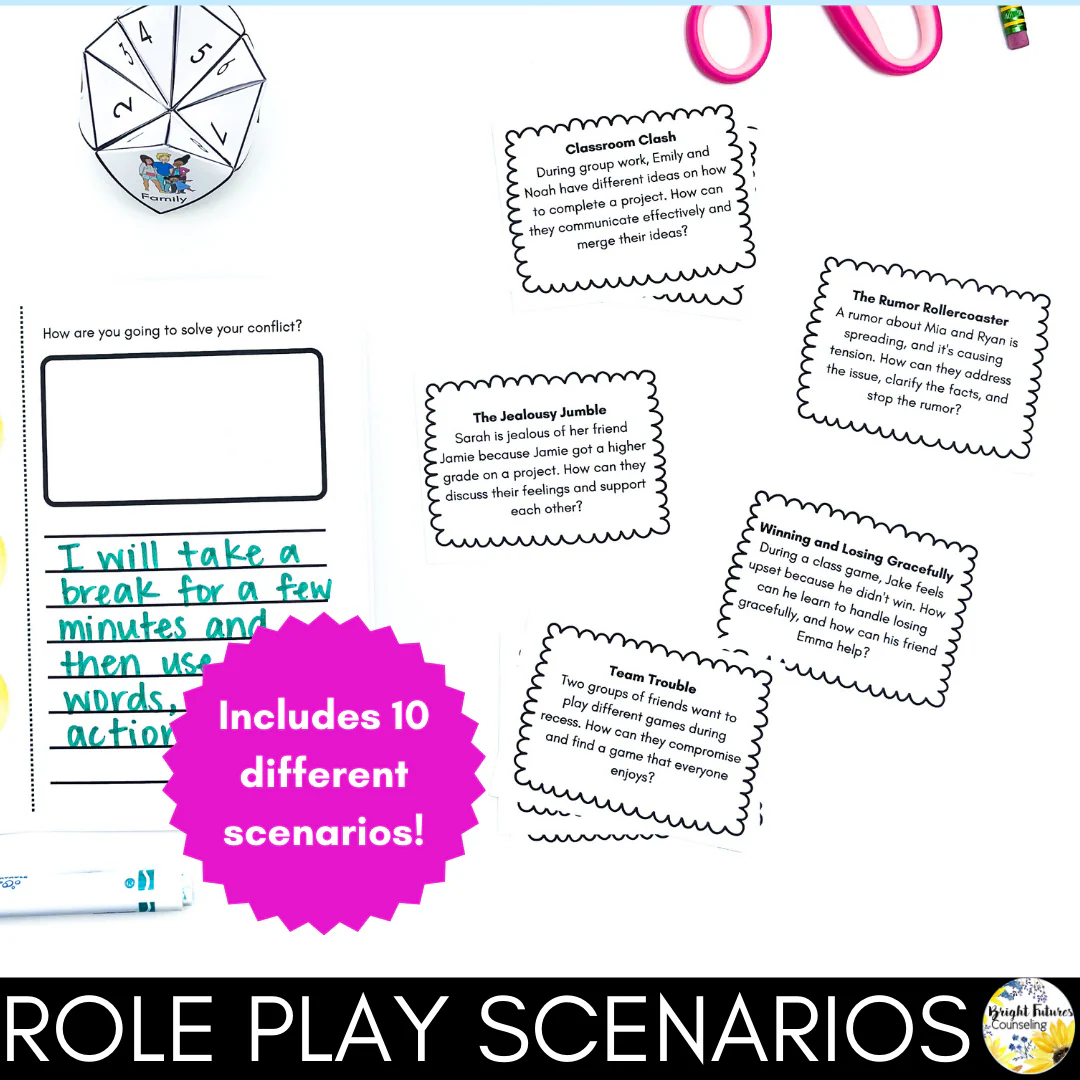 Conflict Resolution Activities - Elementary Conflict Resolution Situation Cards - Image 7