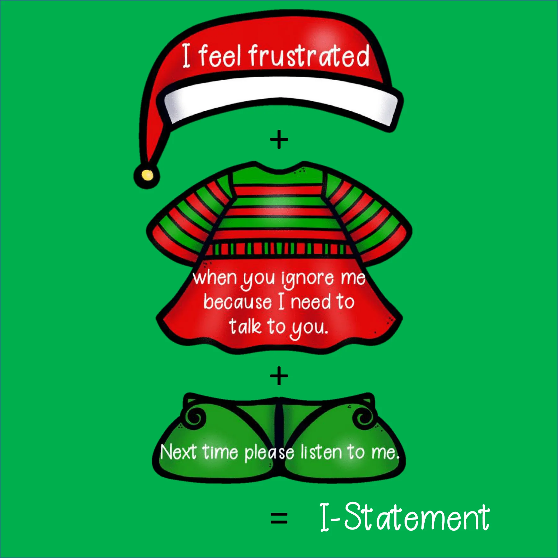 Conflict Resolution Christmas Activity Dress an Elf with I-Statements - Image 5