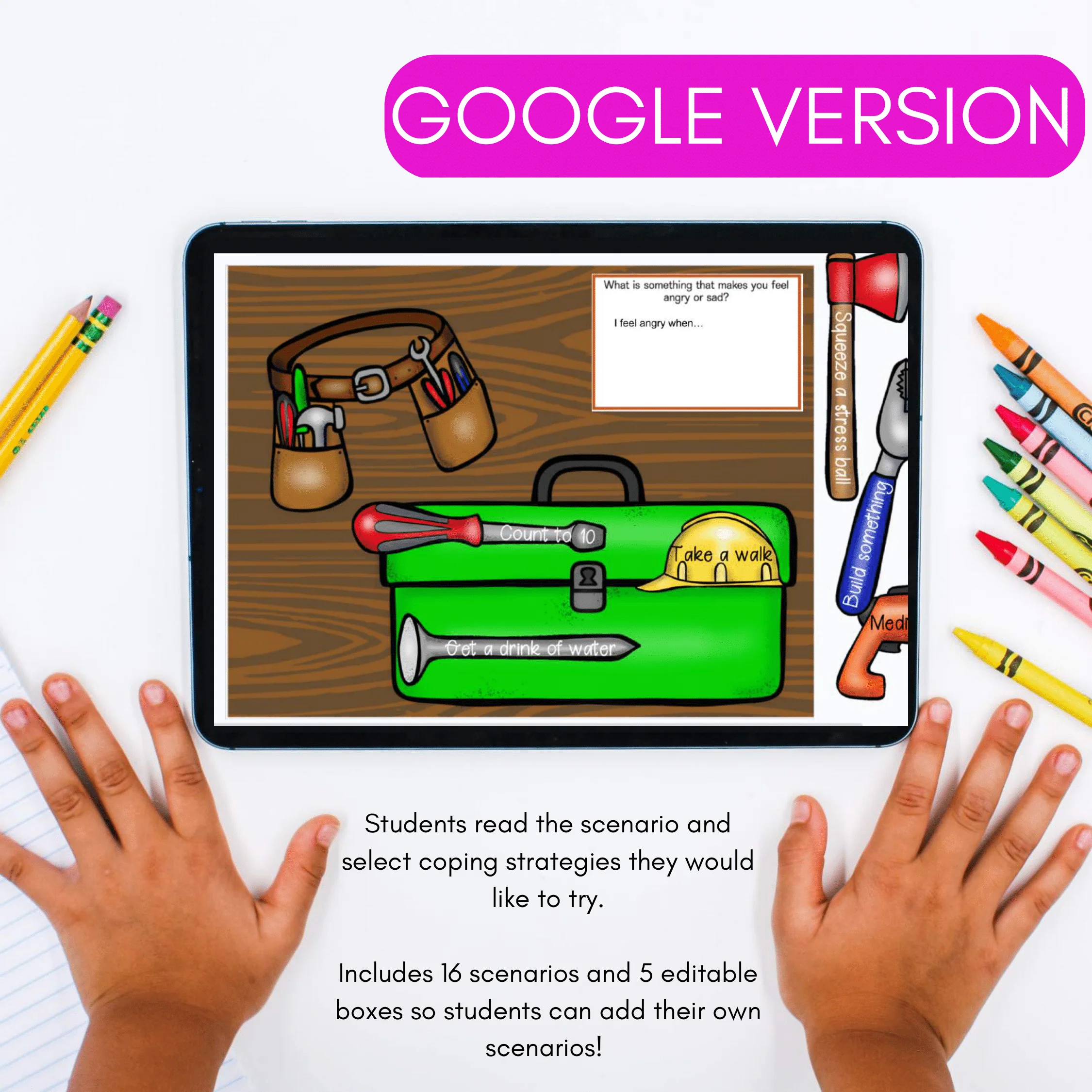 Coping Strategies Toolbox Digital Activity - Google Slides & Boom Cards Versions - Image 6