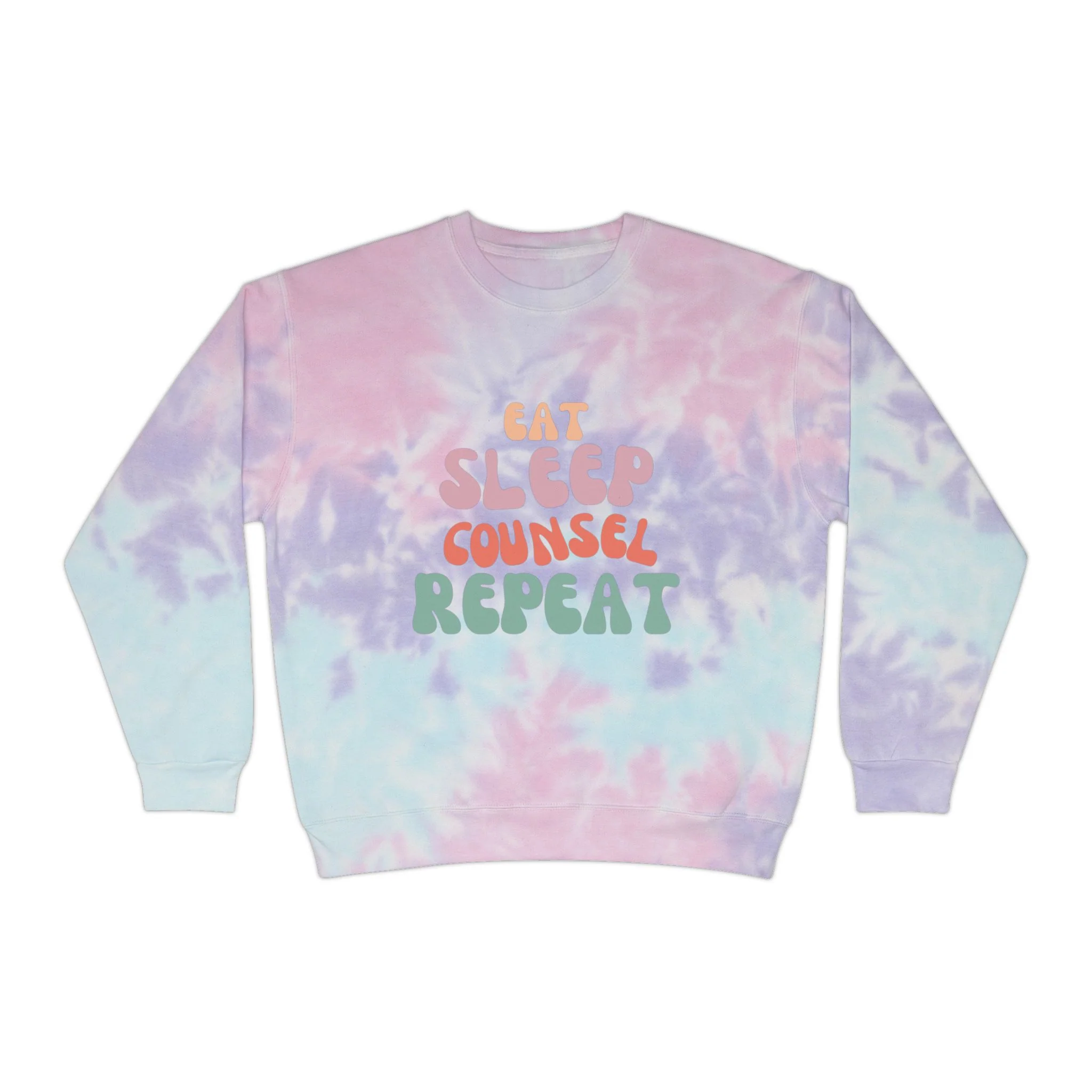 Eat Sleep Counsel Repeat Tie-Dye Sweatshirt - Image 2