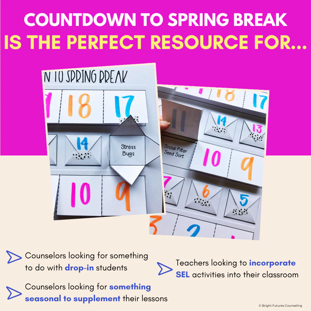 Countdown to Spring Break, School Counseling Spring Activity Pack - Image 8