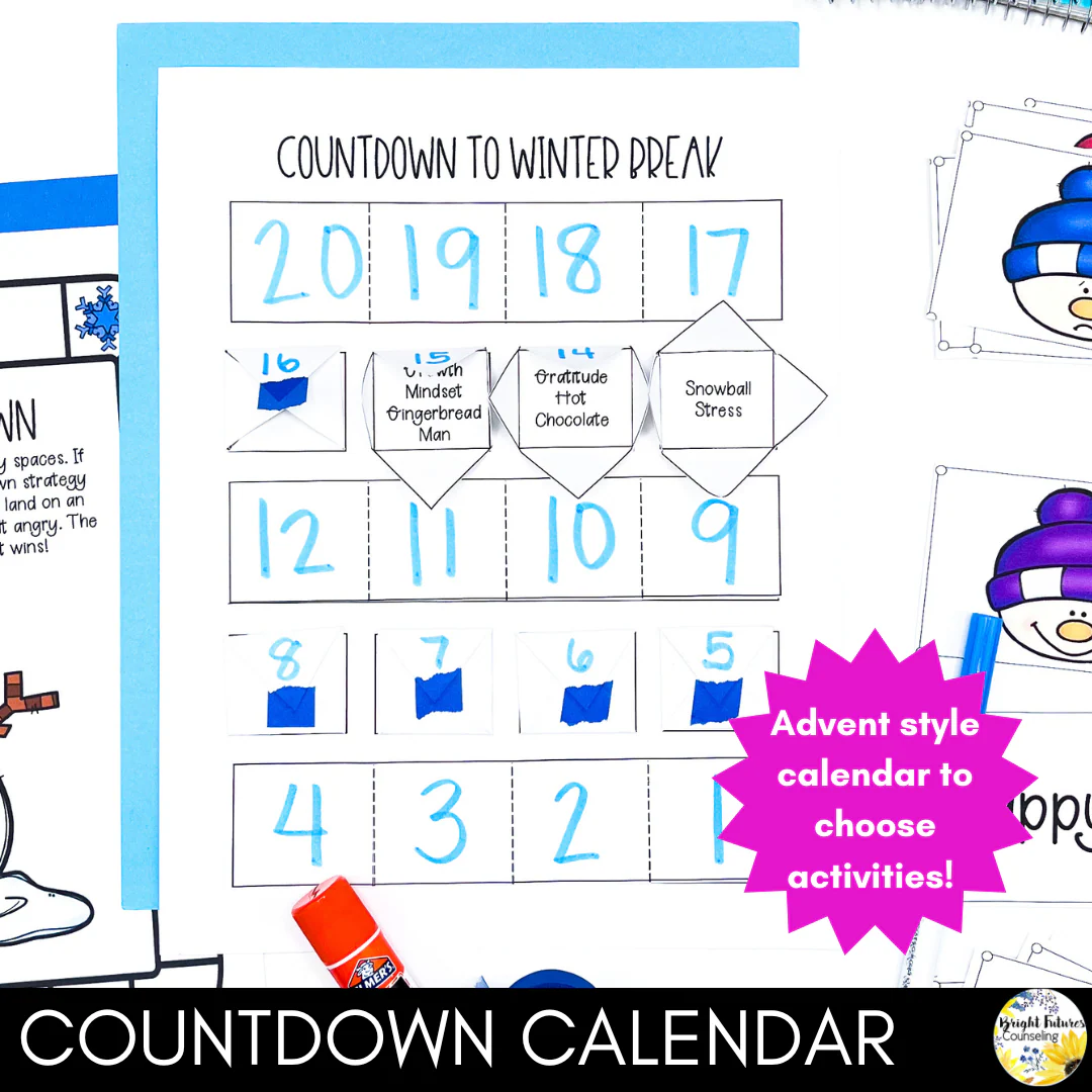 Countdown to Winter Break - Winter Themed Counseling and SEL Activity Pack - Image 2