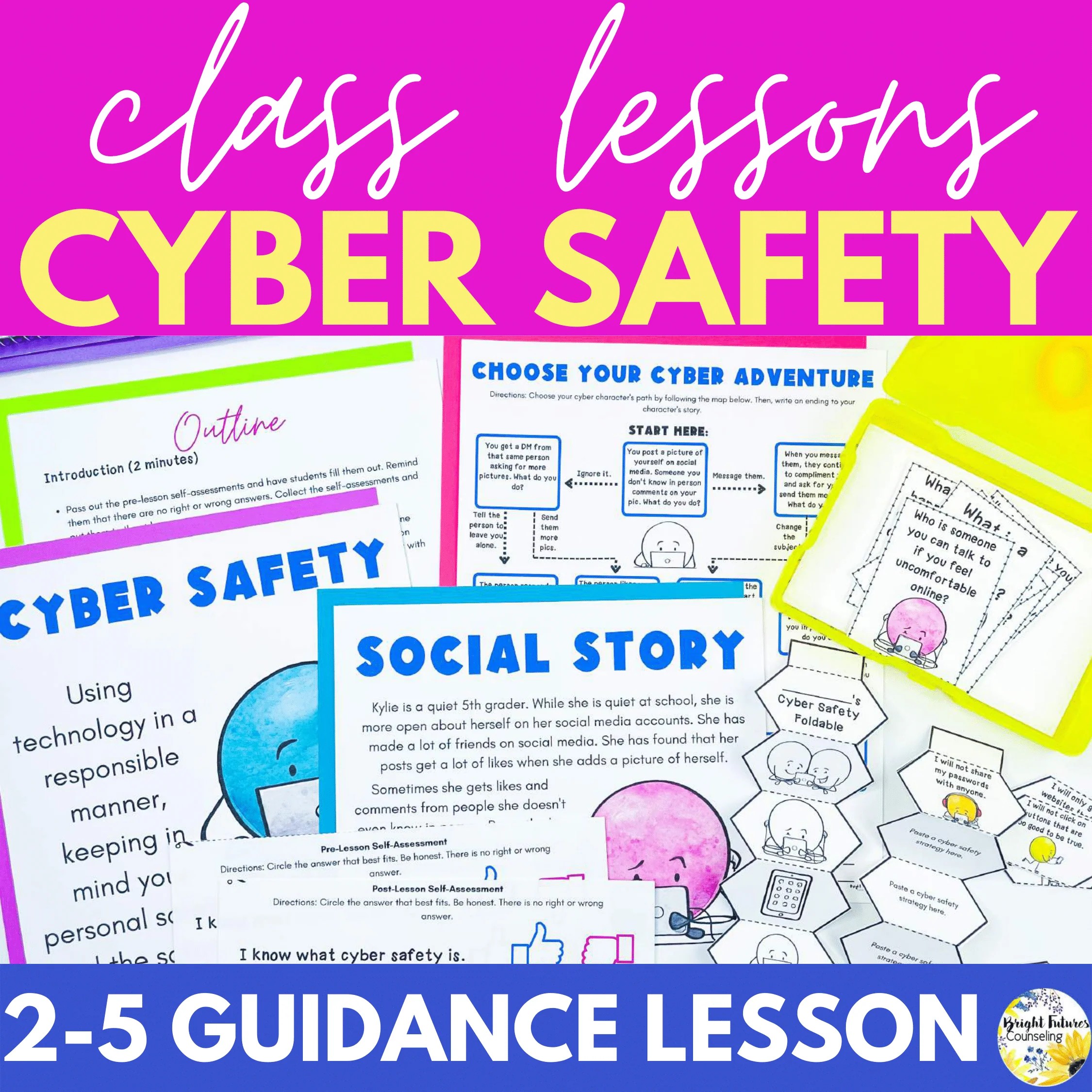 Cyber Safety SEL Lesson and Activities - Elementary School Counseling