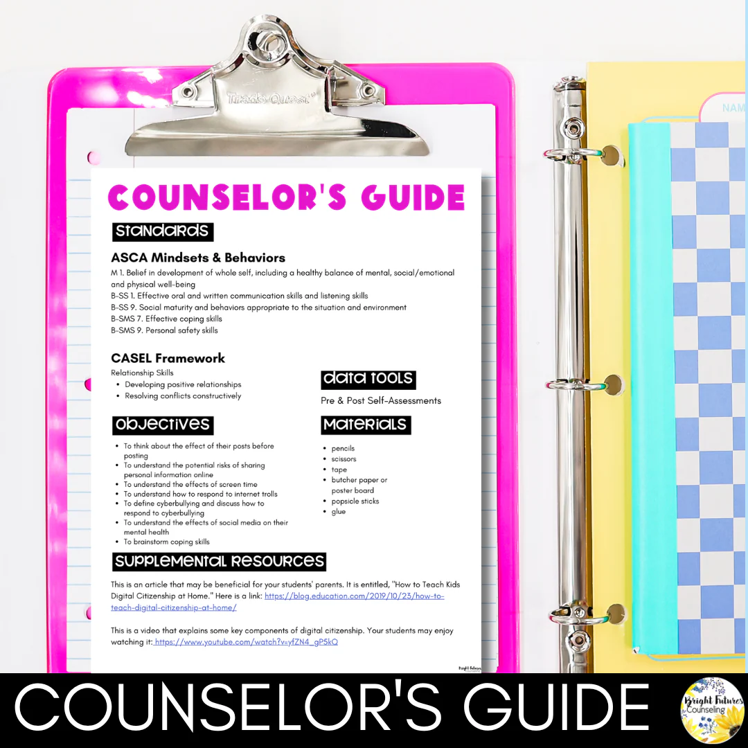Cyberbullying & Cyber Safety Middle School Counseling Group and Activities - Image 3