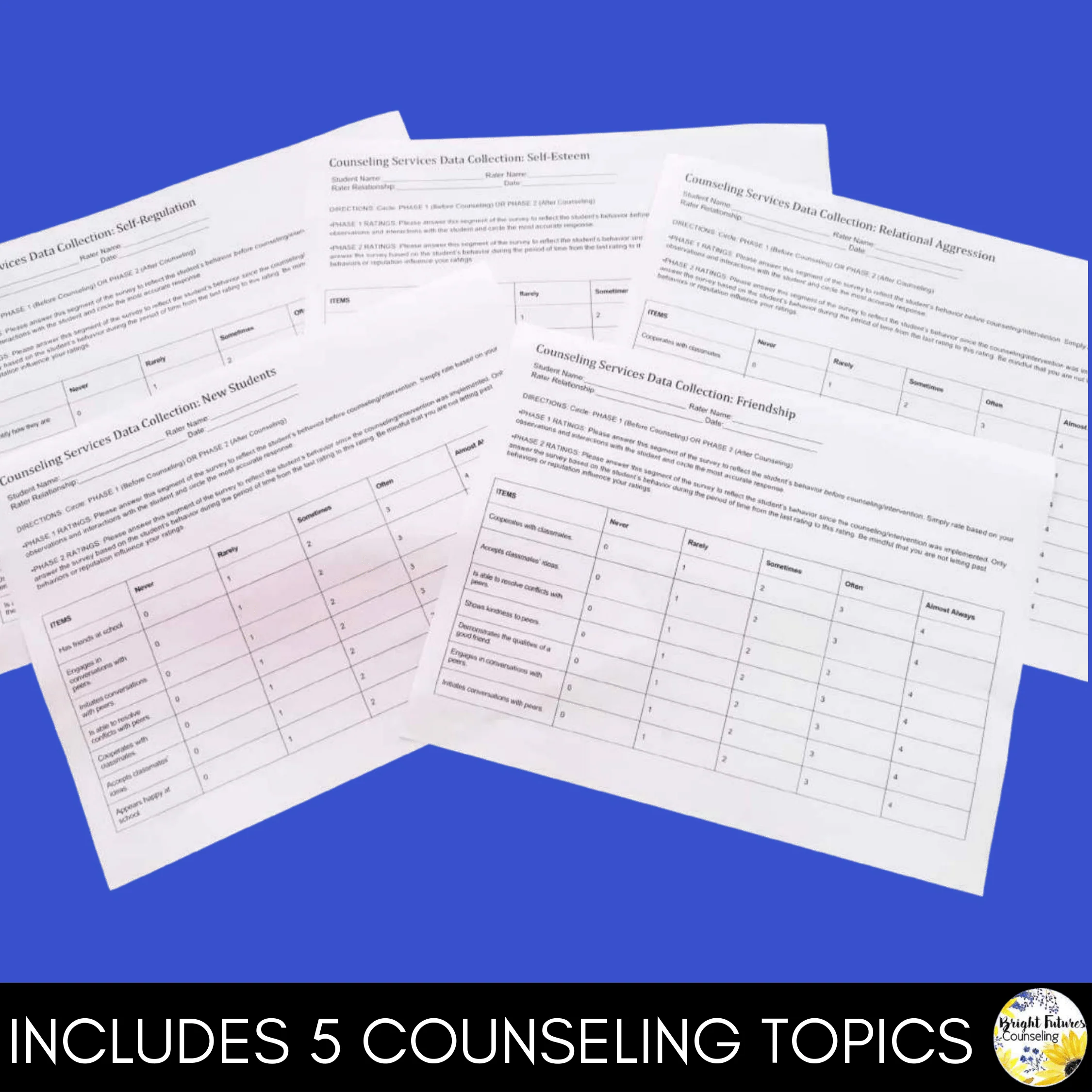 Data Collection Behavior Surveys - School Counseling Data Tracking Forms - Image 3