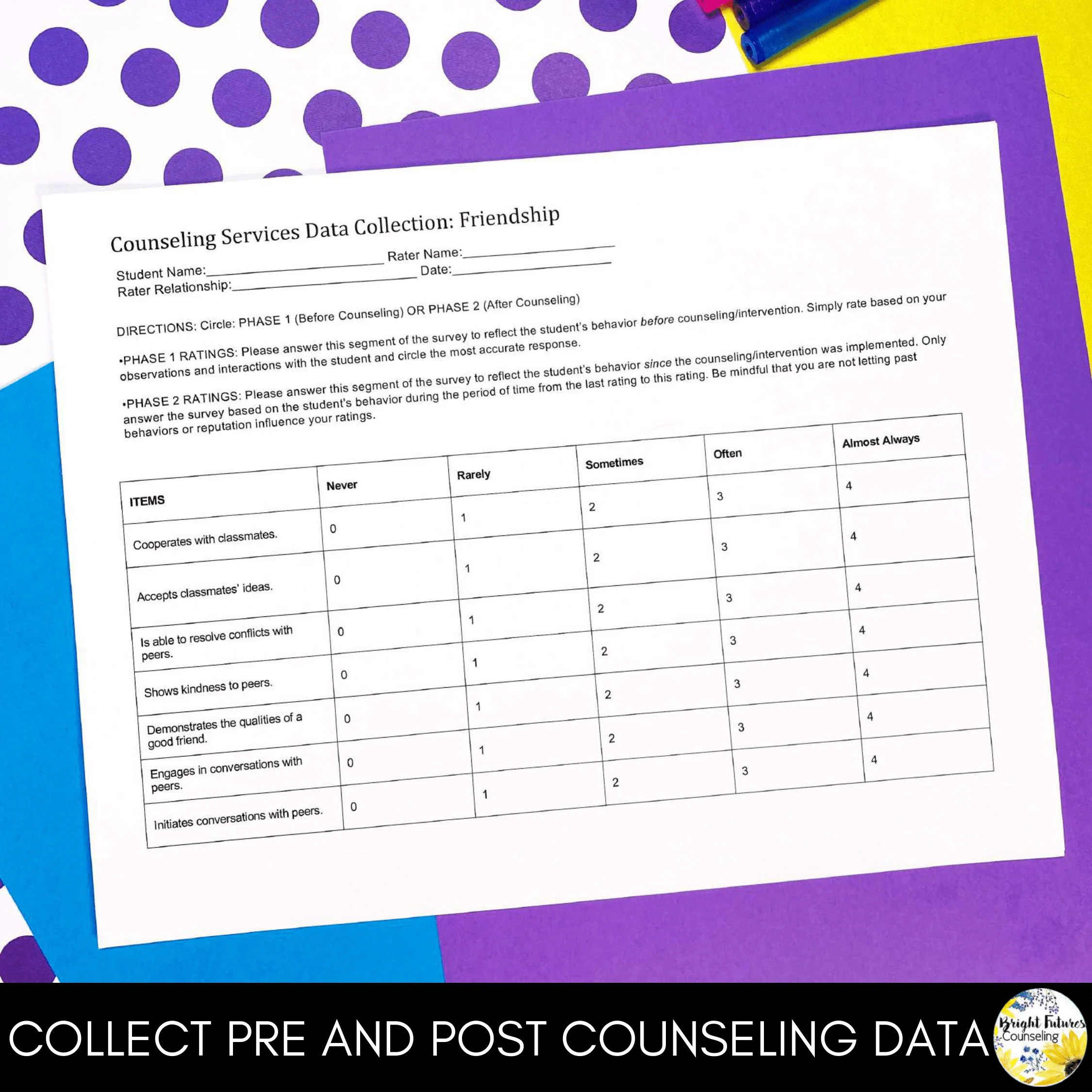 Data Collection Behavior Surveys - School Counseling Data Tracking Forms - Image 4