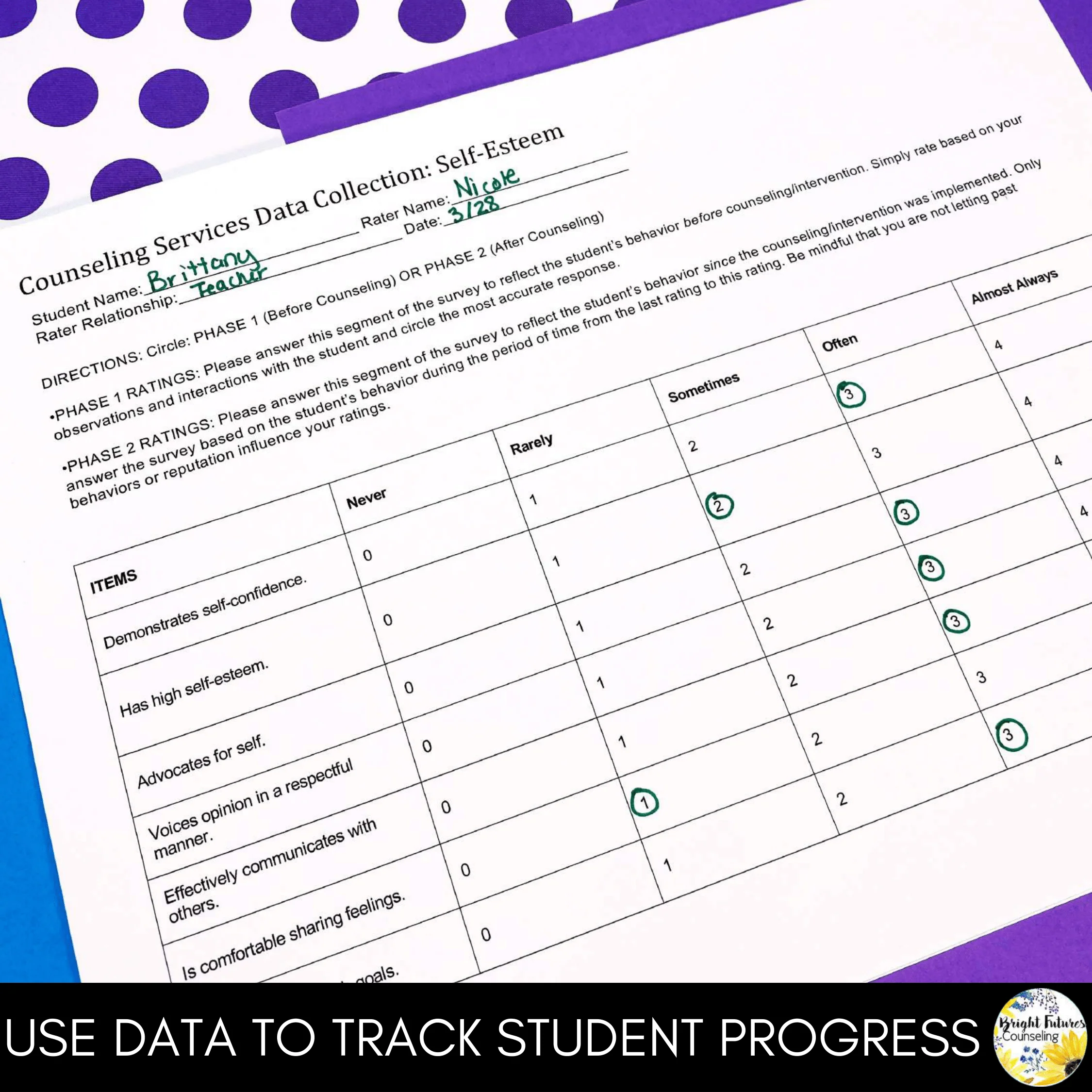 Data Collection Behavior Surveys - School Counseling Data Tracking Forms - Image 6
