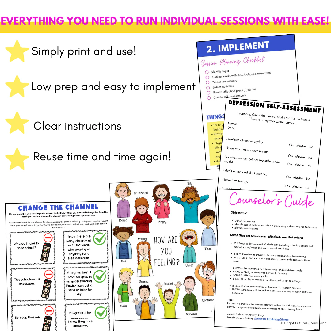 Depression Middle School Individual Counseling Curriculum - Image 13
