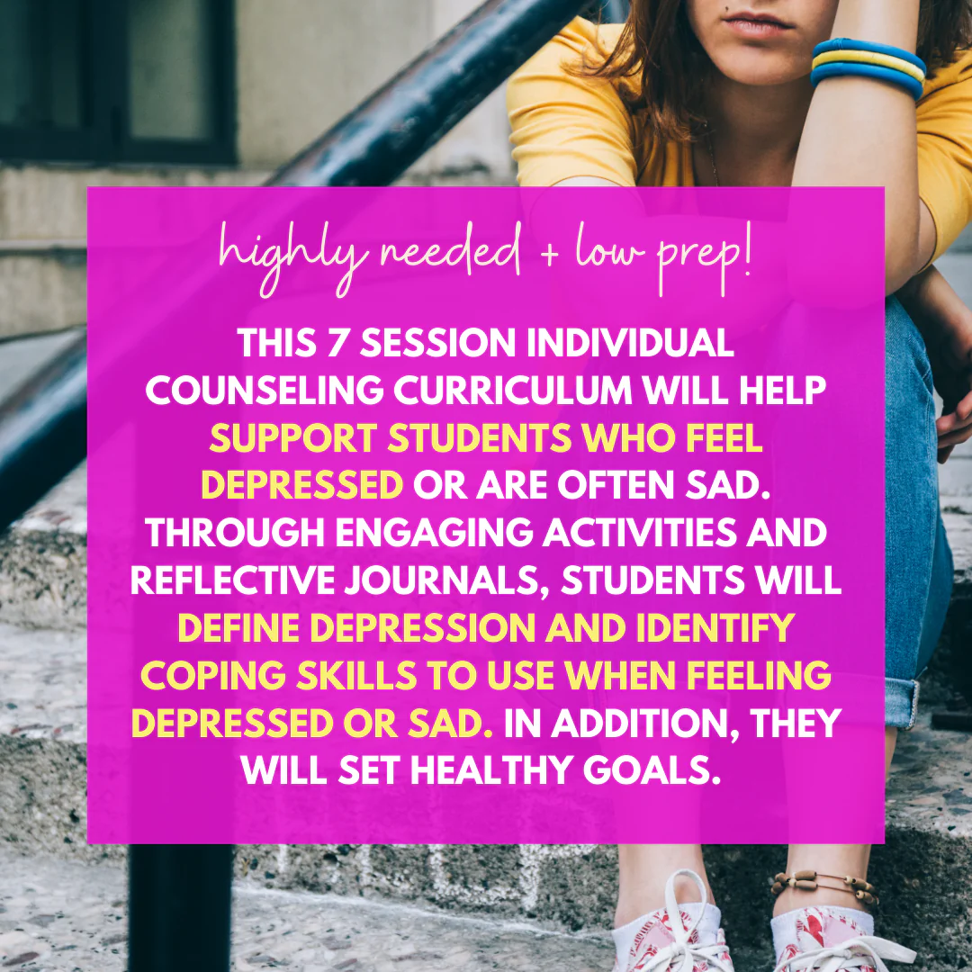 Depression Middle School Individual Counseling Curriculum - Image 2