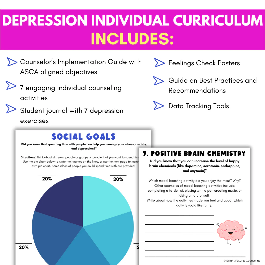 Depression Middle School Individual Counseling Curriculum - Image 4