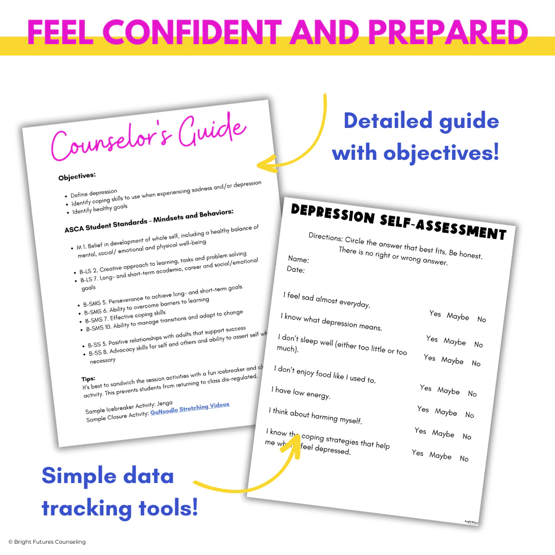 Depression Middle School Individual Counseling Curriculum - Image 5