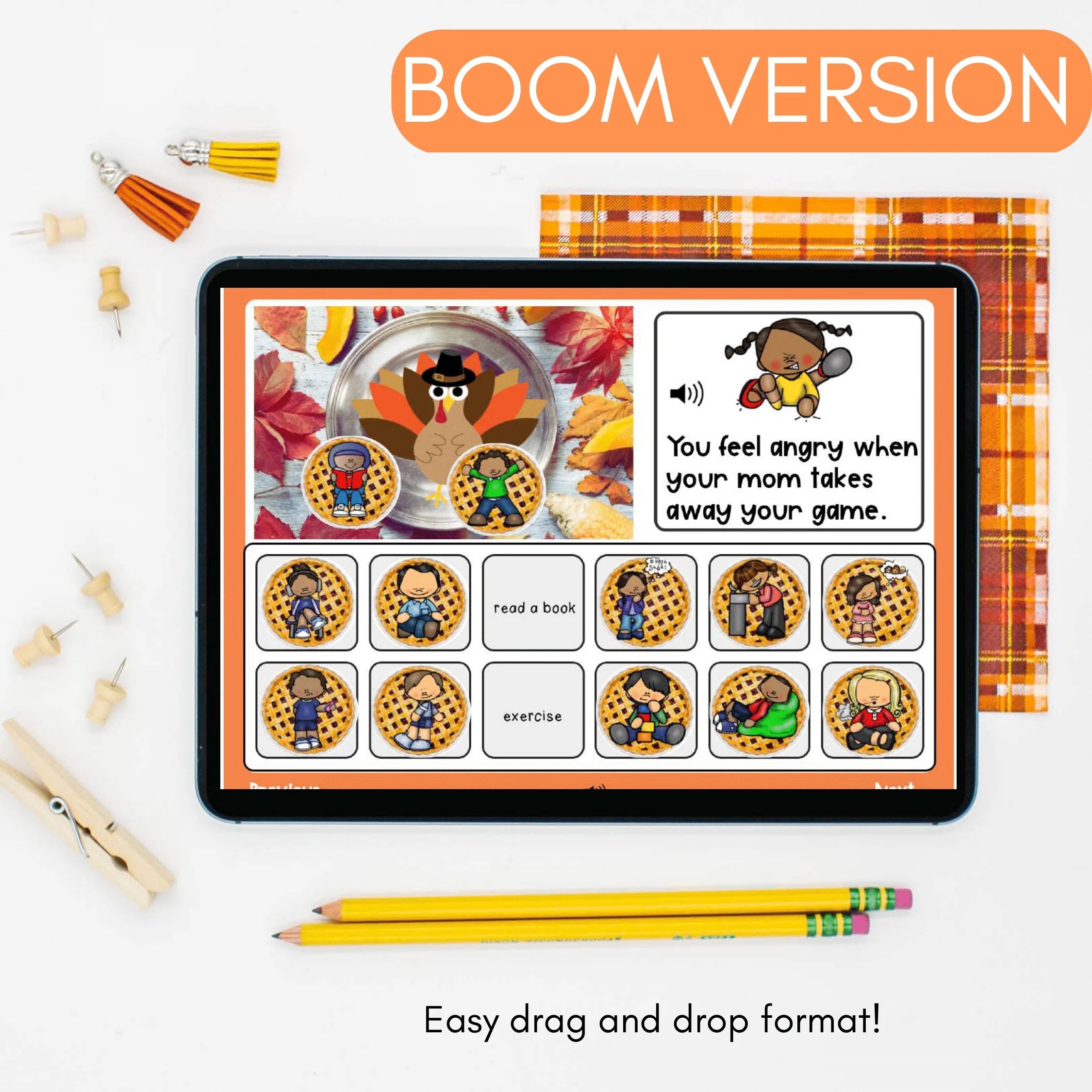 Distance Learning Thanksgiving Coping Strategies - Boom Cards and Google Version - Image 4