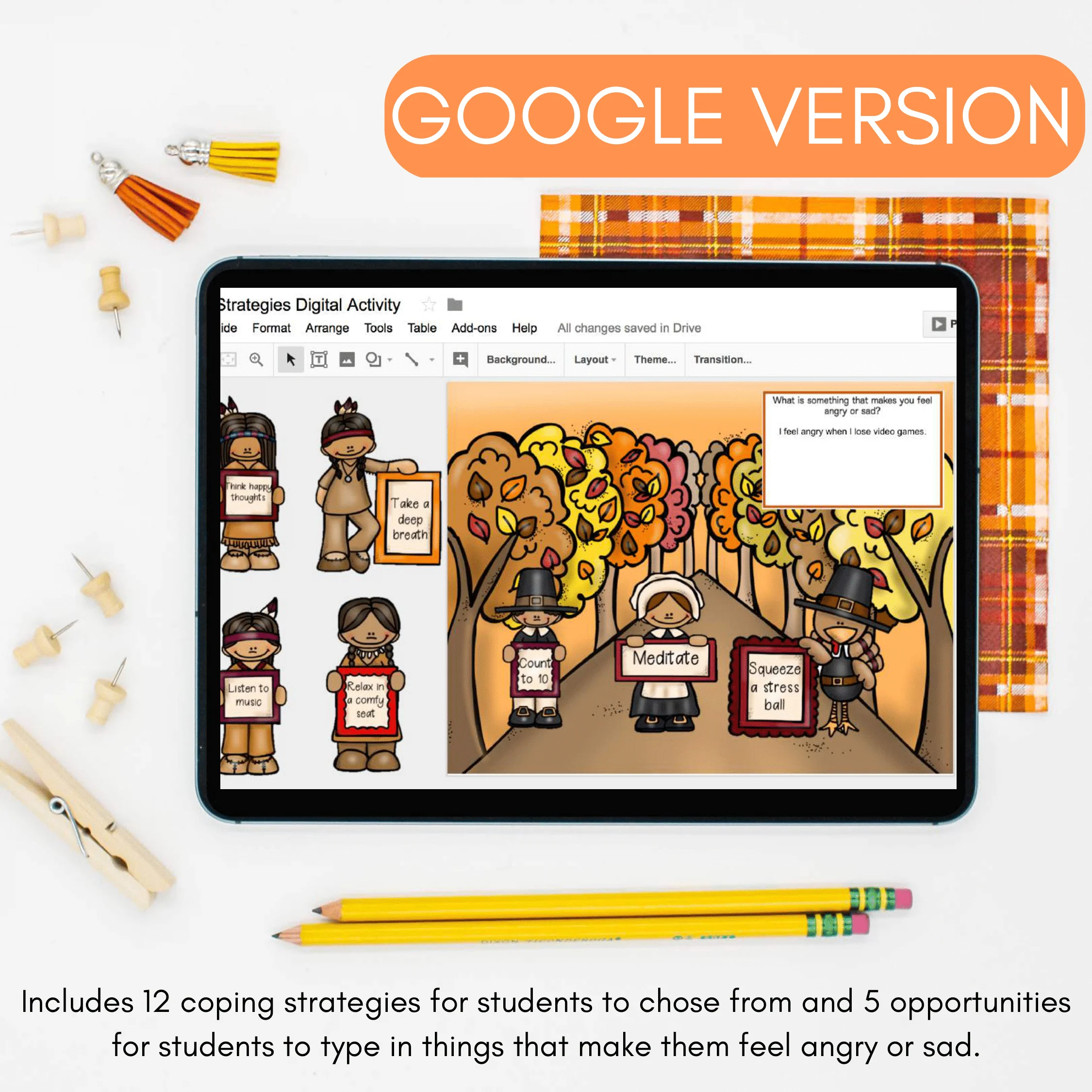 Distance Learning Thanksgiving Coping Strategies - Boom Cards and Google Version - Image 7
