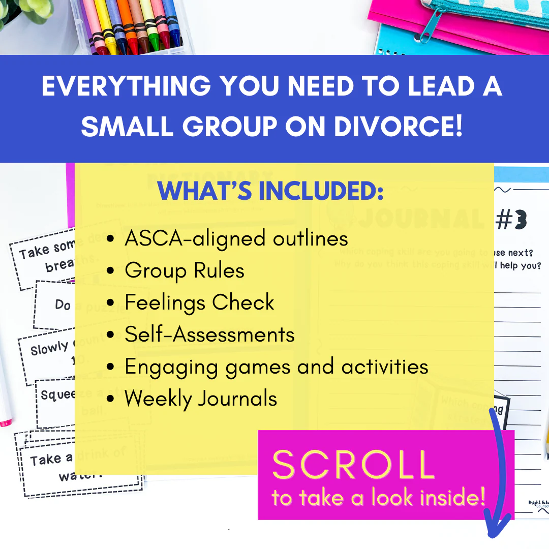 Divorce School Counseling Small Group - 5 Week ASCA & CASEL Aligned Small Group - Image 2