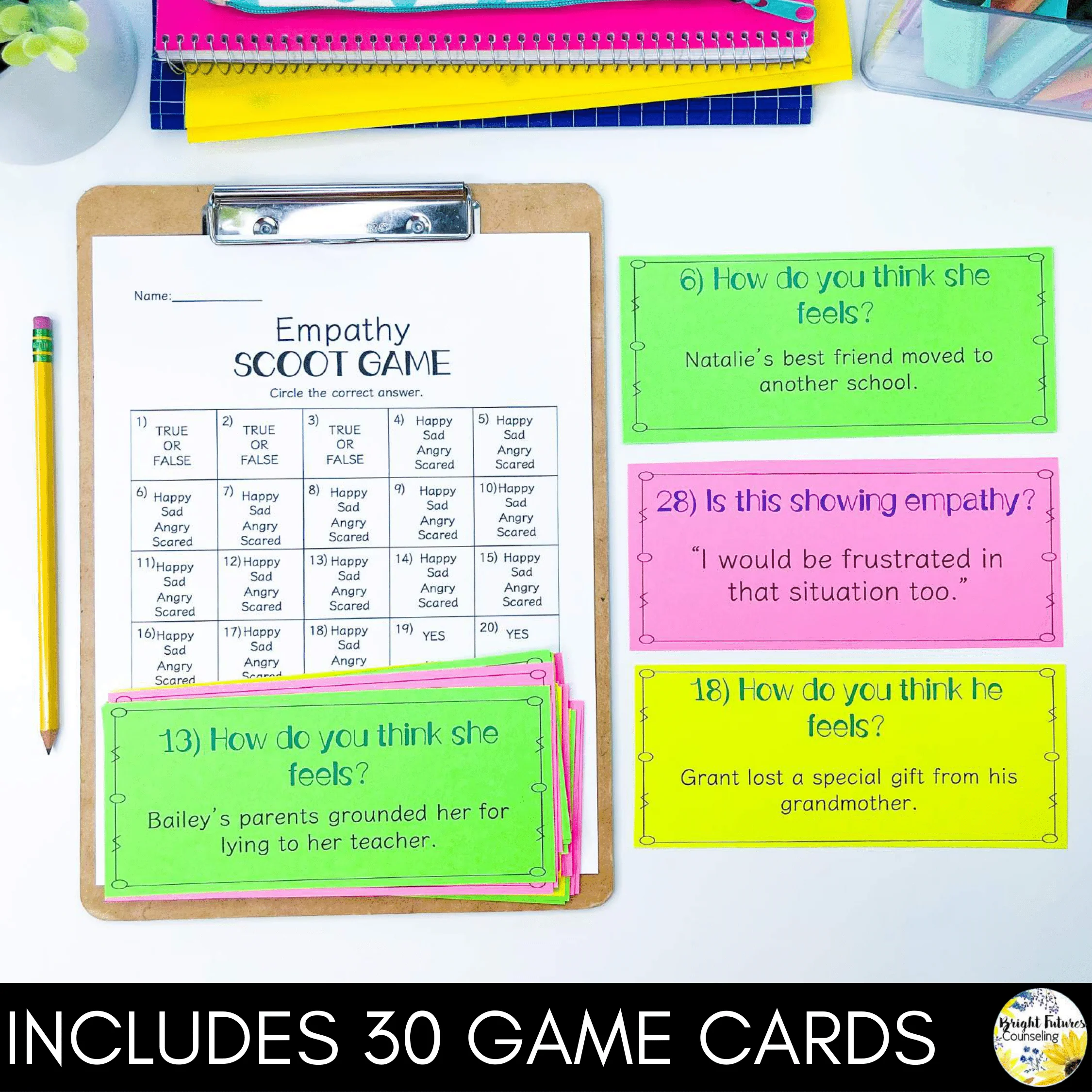 Empathy and Identifying Feelings Scoot Game - School Counseling SEL Game - Image 4