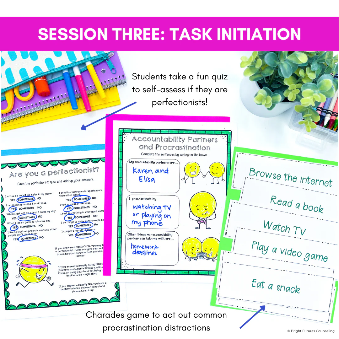Executive Functioning and Study Skills School Counseling Group & SEL Activities - Image 10
