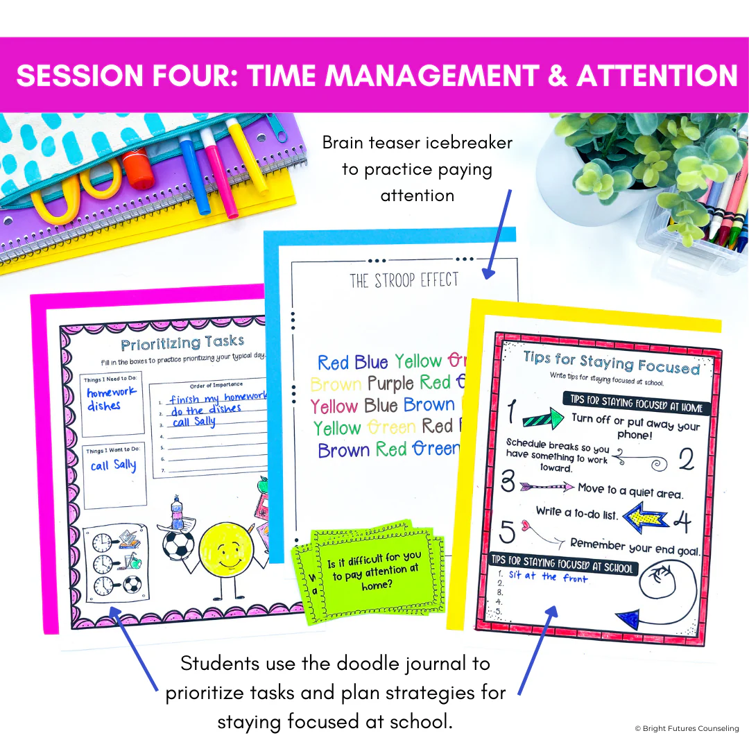 Executive Functioning and Study Skills School Counseling Group & SEL Activities - Image 11