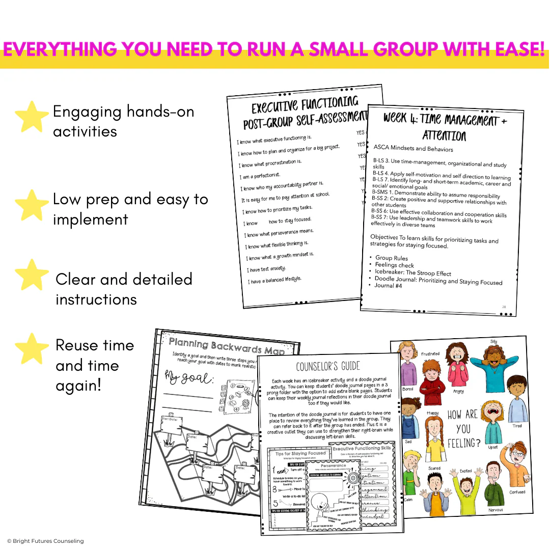 Executive Functioning and Study Skills School Counseling Group & SEL Activities - Image 18