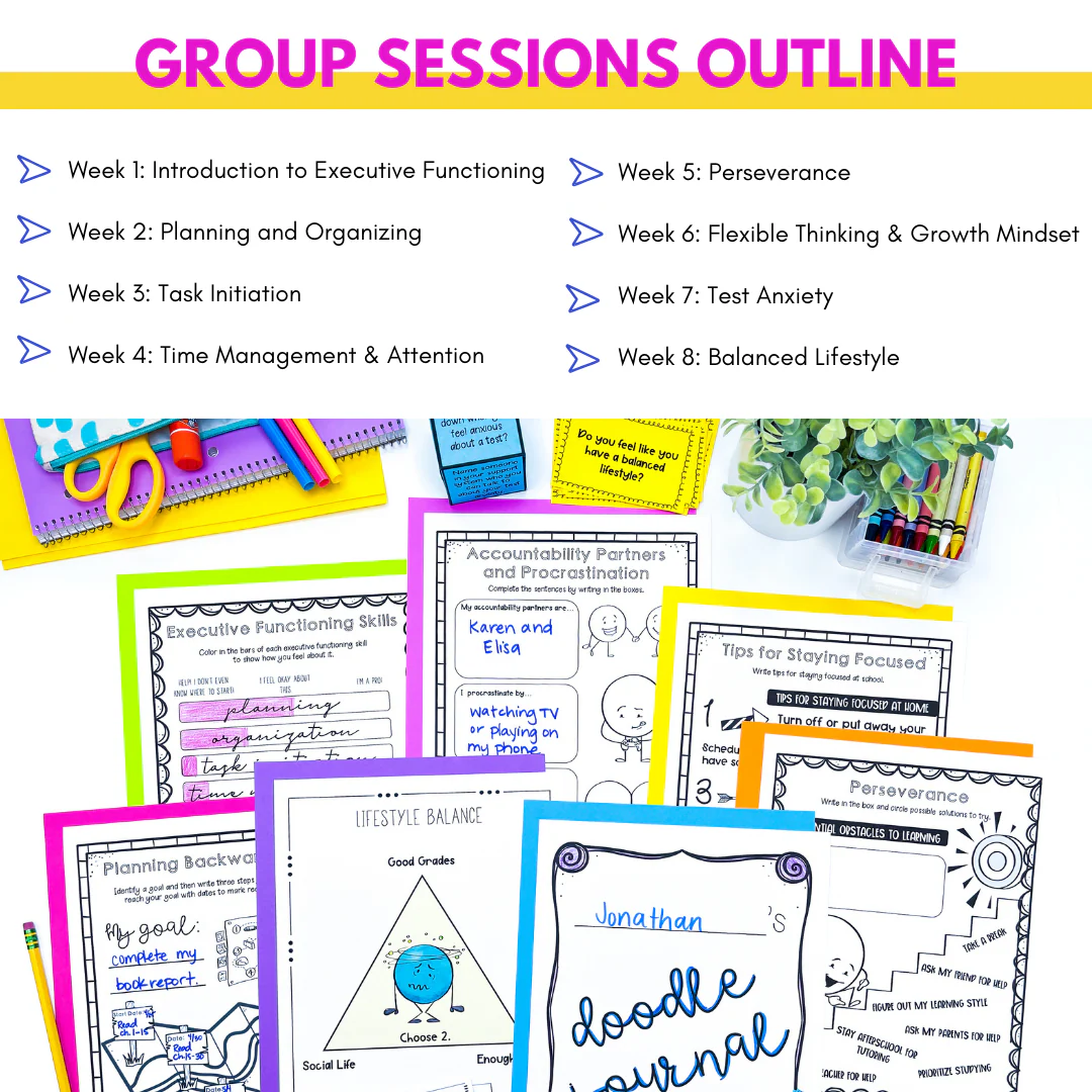 Executive Functioning and Study Skills School Counseling Group & SEL Activities - Image 6