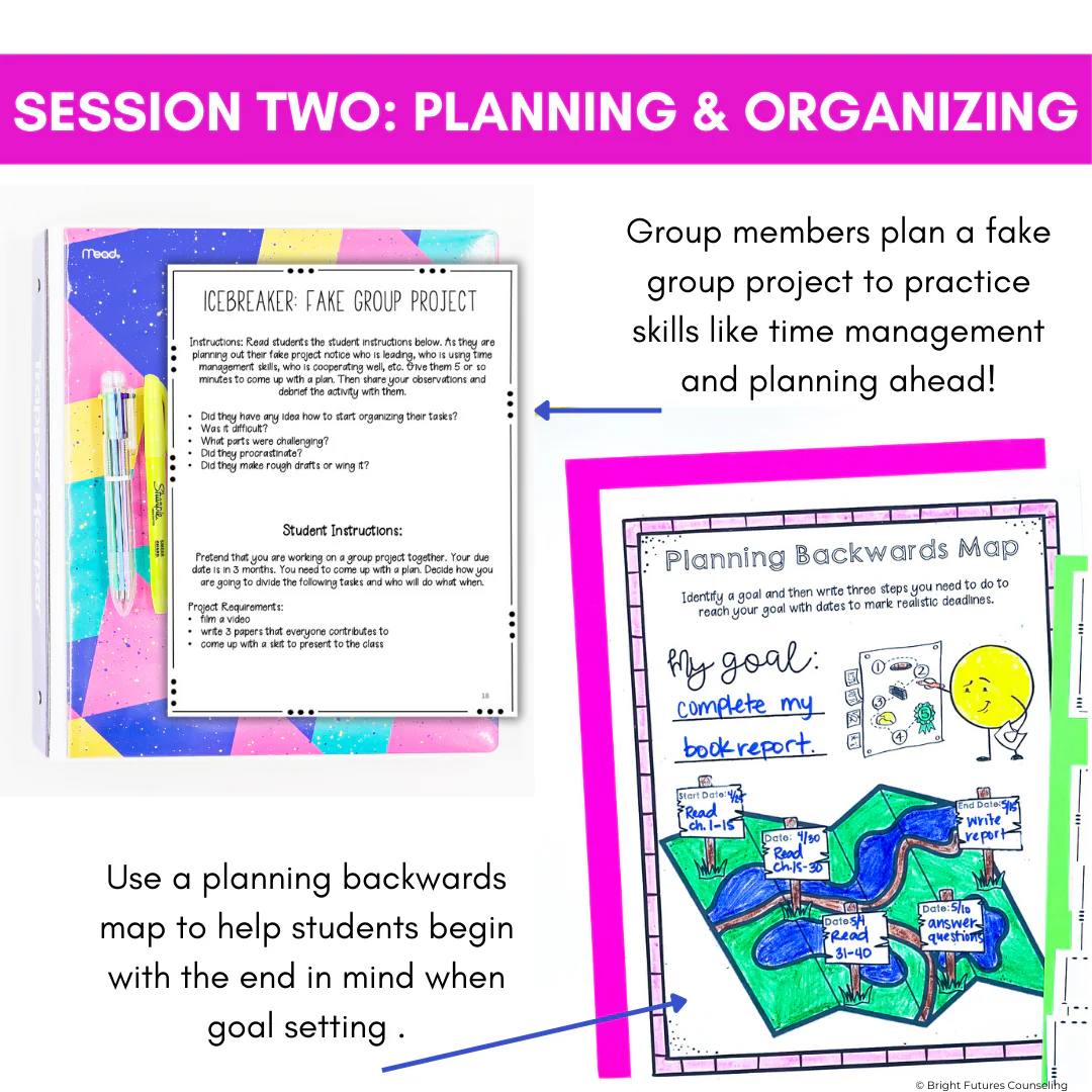 Executive Functioning and Study Skills School Counseling Group & SEL Activities - Image 9