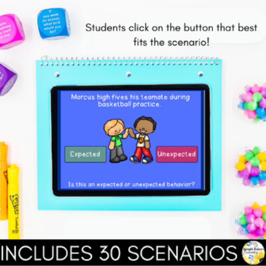 Expected Vs Unexpected Behaviors - Behavior Management Social Skills Boom Cards - Image 6