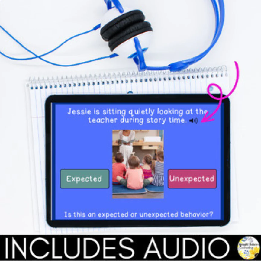 Expected Vs Unexpected Behaviors - Behavior Management Social Skills Boom Cards - Image 9