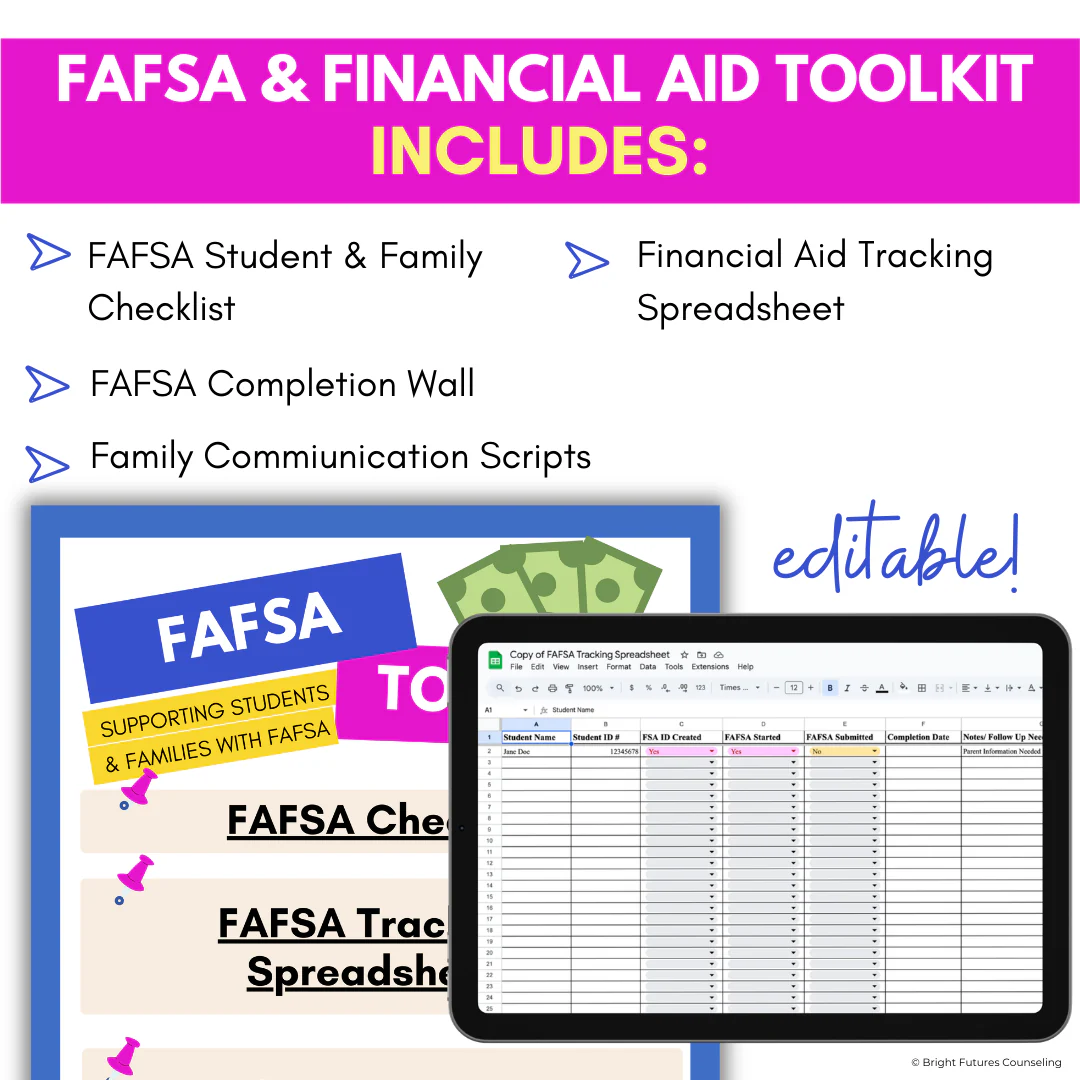 FAFSA & Financial Aid Toolkit for High School Counseling - FAFSA Application - Image 3