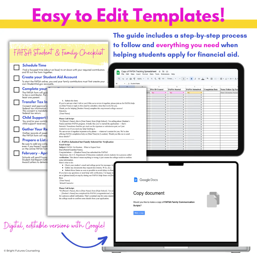 FAFSA & Financial Aid Toolkit for High School Counseling - FAFSA Application - Image 5
