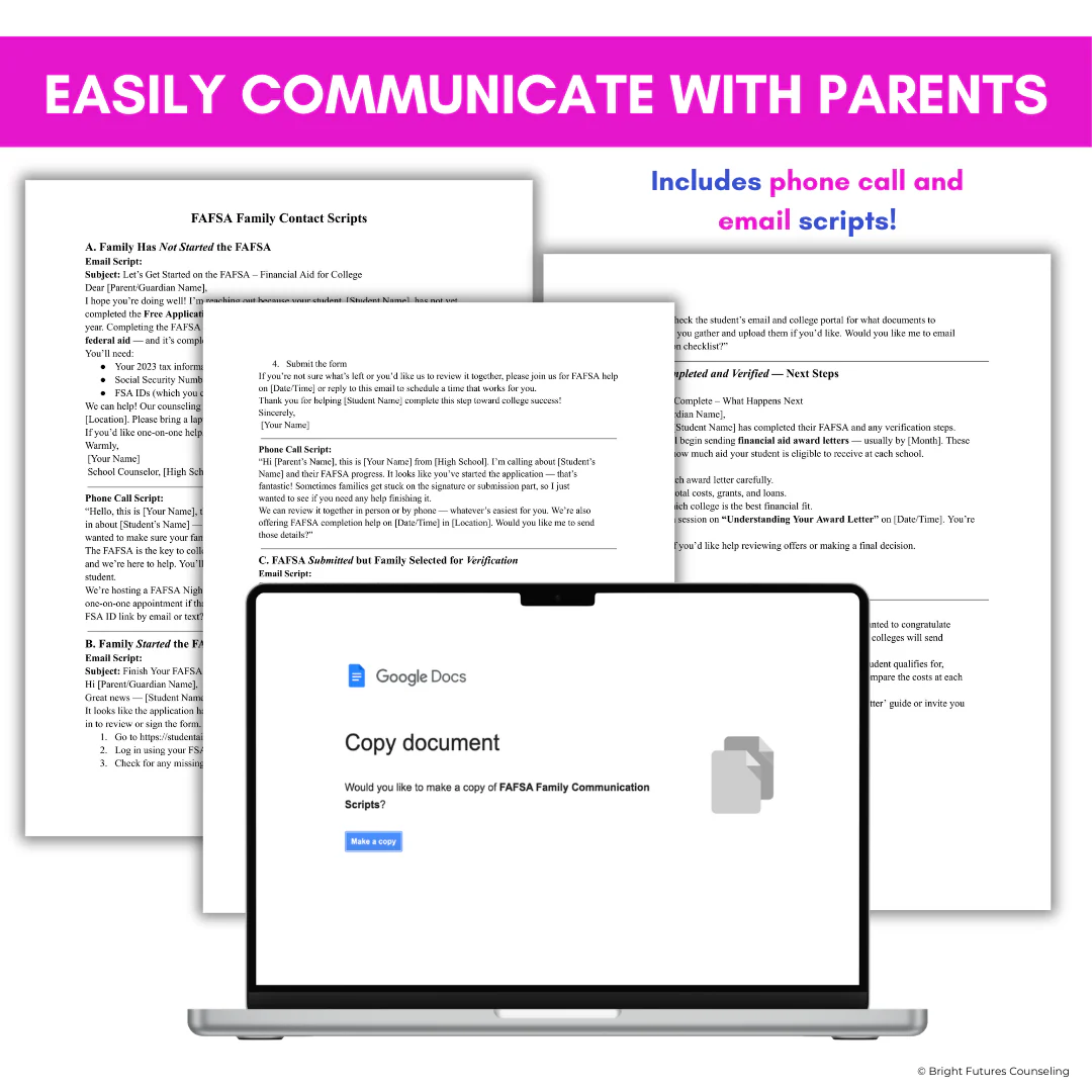 FAFSA & Financial Aid Toolkit for High School Counseling - FAFSA Application - Image 6