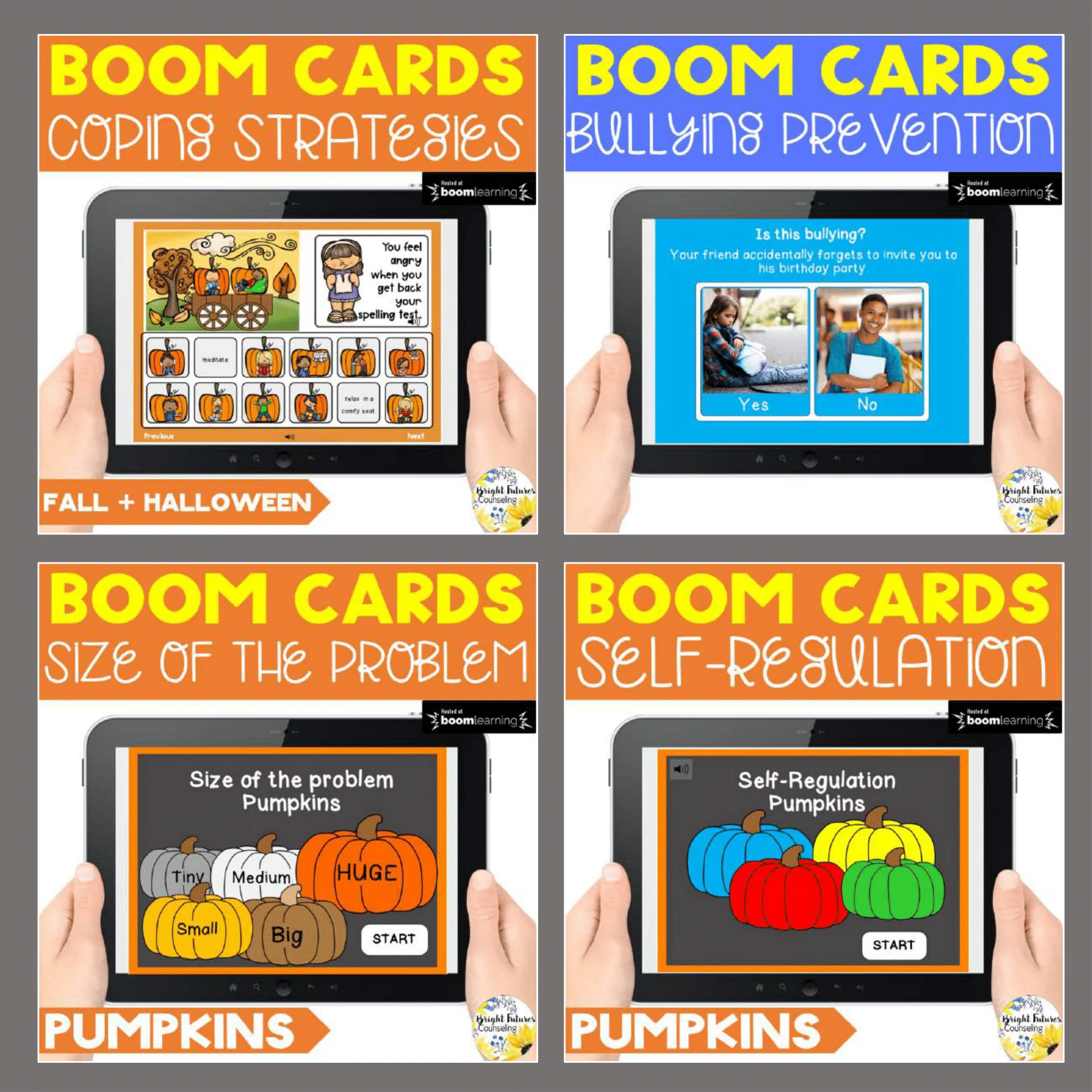 Fall and Halloween Boom Cards Bundle - Digital SEL Counseling Games - Image 2