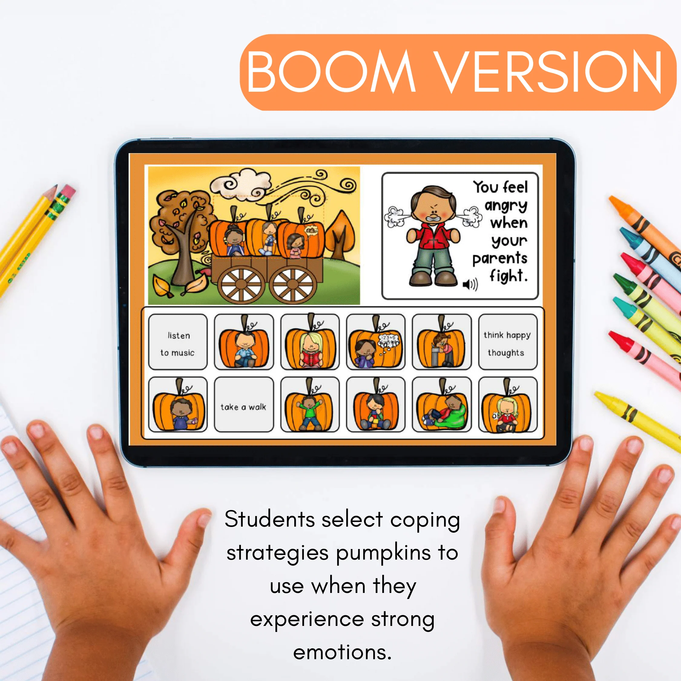 FALL Coping Strategies Digital Activity with Boom Cards & Google Slides Versions - Image 3