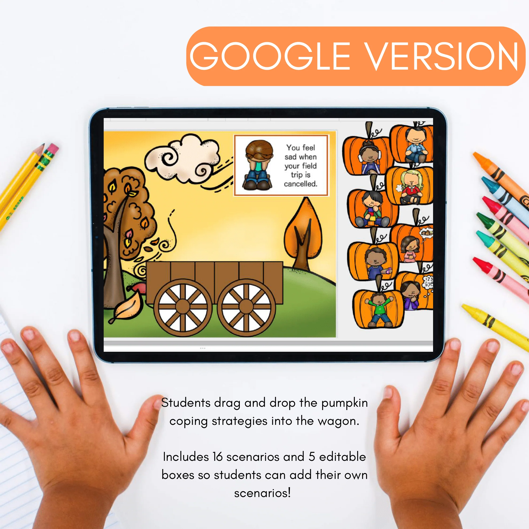 FALL Coping Strategies Digital Activity with Boom Cards & Google Slides Versions - Image 6