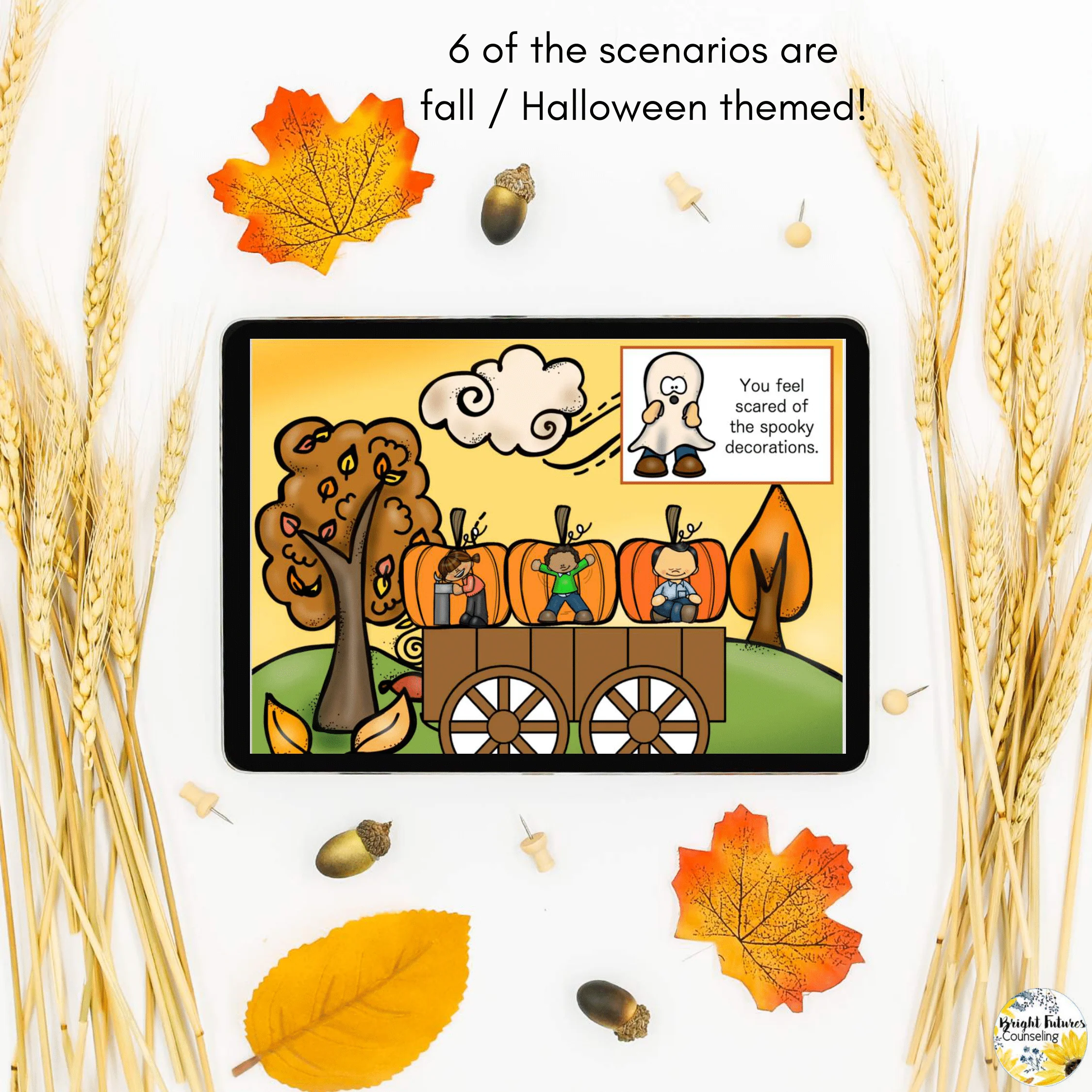 FALL Coping Strategies Digital Activity with Boom Cards & Google Slides Versions - Image 8