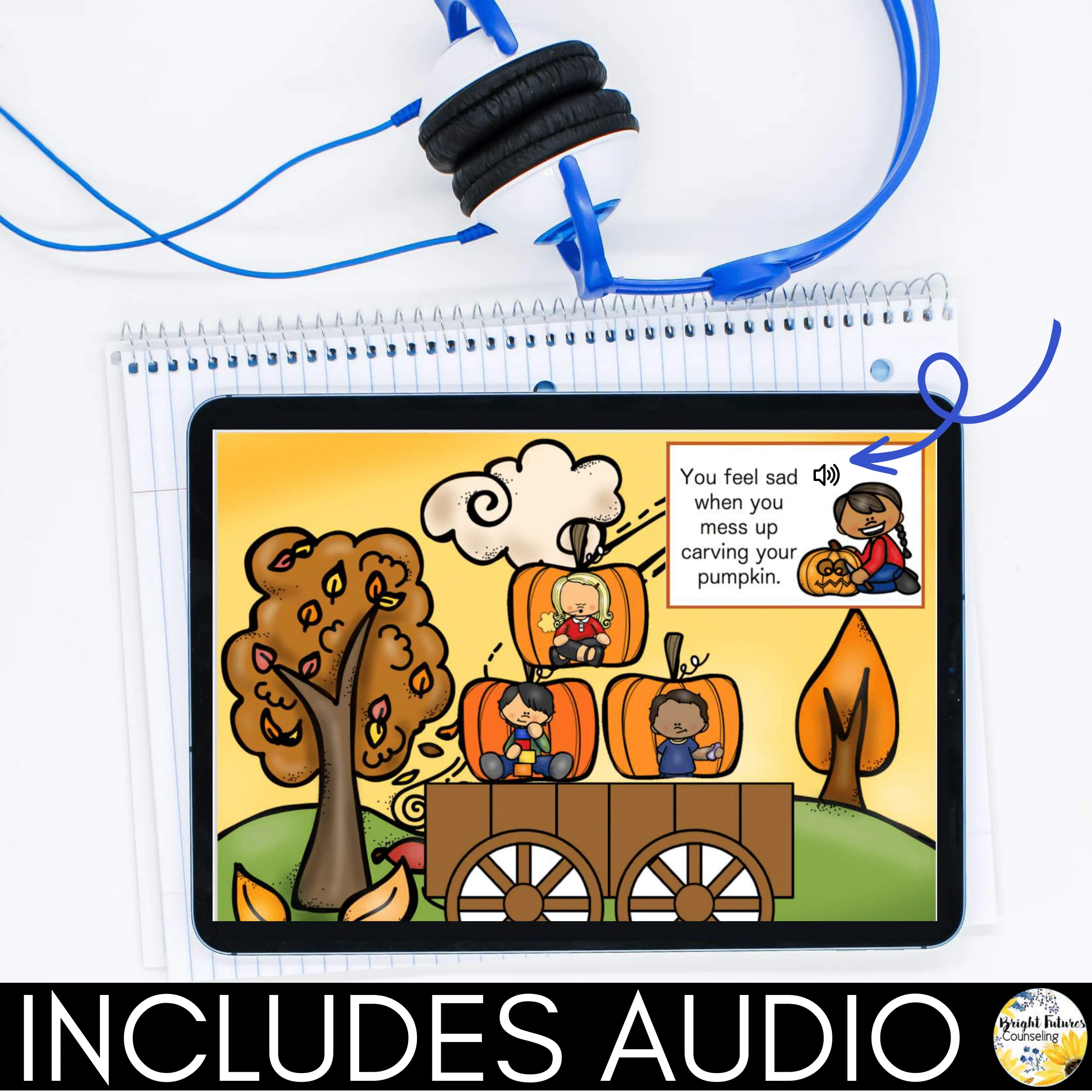 FALL Coping Strategies Digital Activity with Boom Cards & Google Slides Versions - Image 9