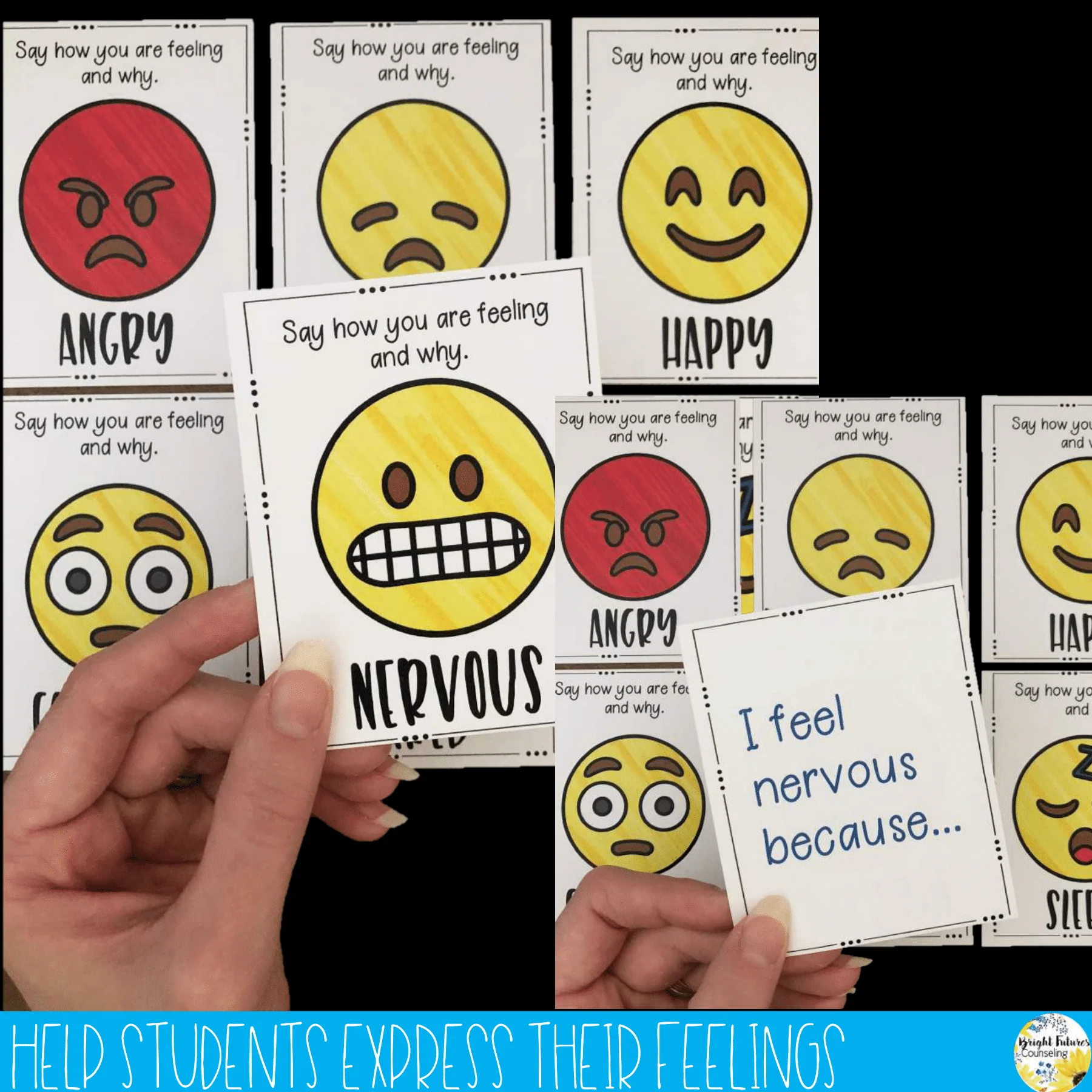 Feelings Check Prompt Cards Emoji Emotions and Feelings Recognition Cards - Image 2