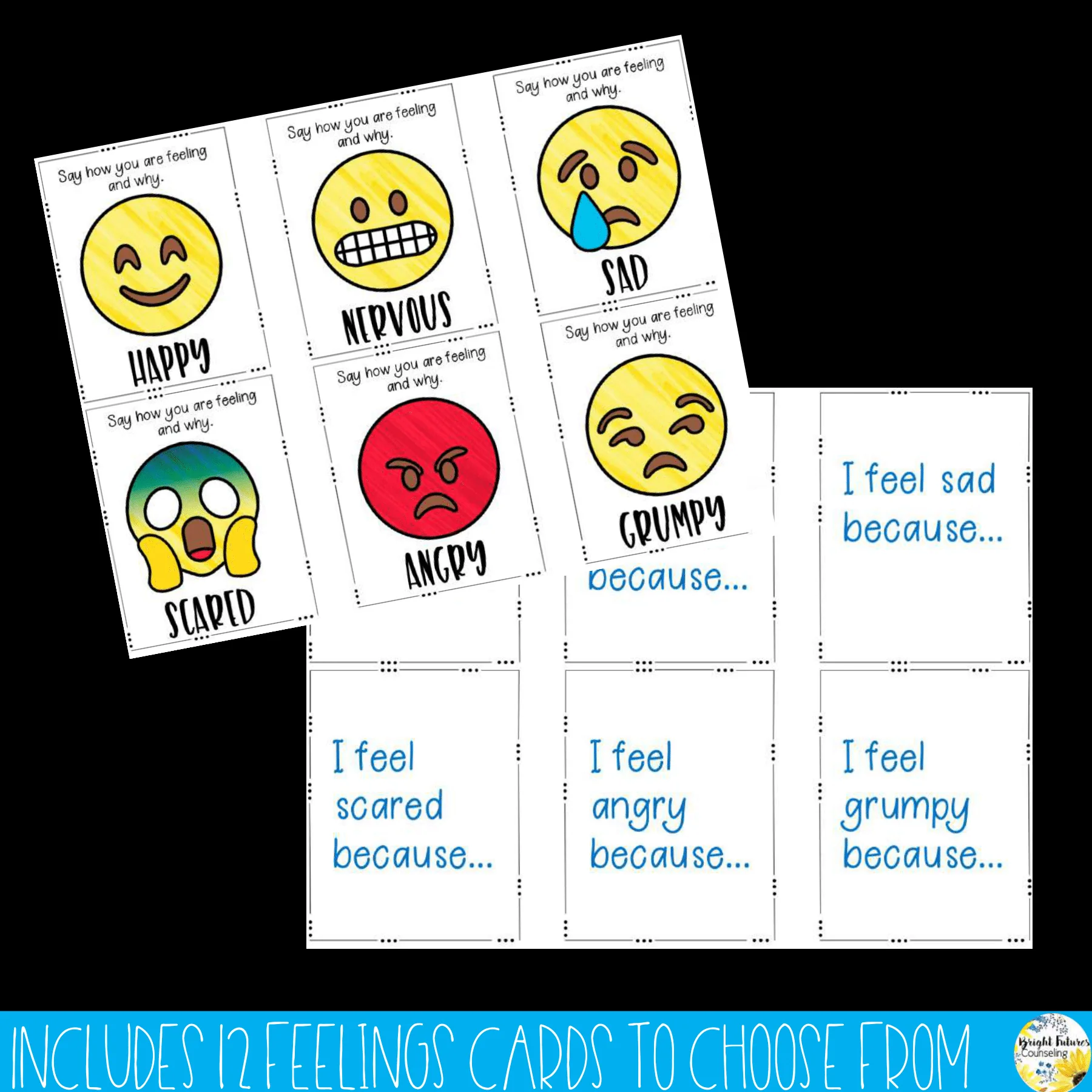 Feelings Check Prompt Cards Emoji Emotions and Feelings Recognition Cards - Image 3