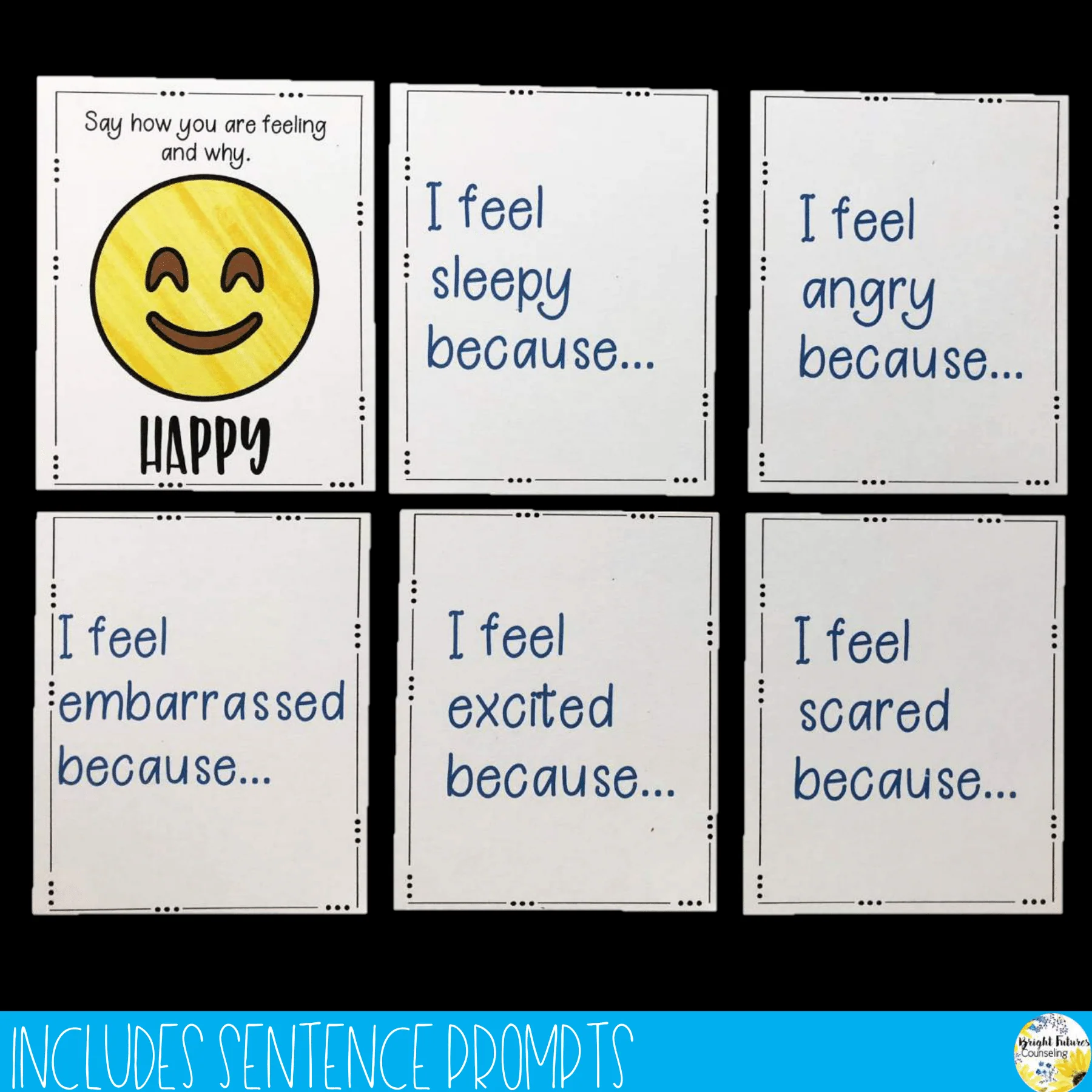 Feelings Check Prompt Cards Emoji Emotions and Feelings Recognition Cards - Image 4