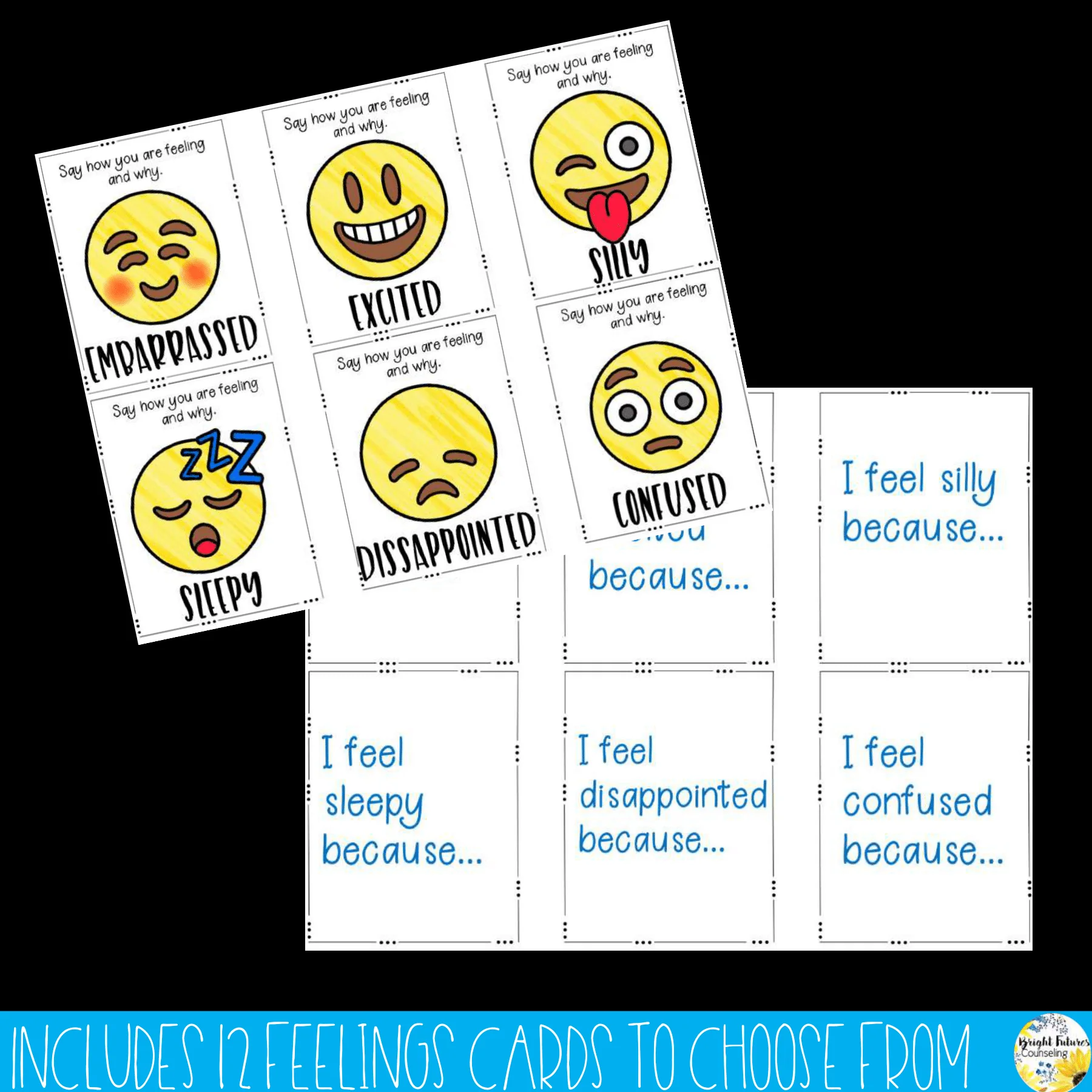 Feelings Check Prompt Cards Emoji Emotions and Feelings Recognition Cards - Image 5
