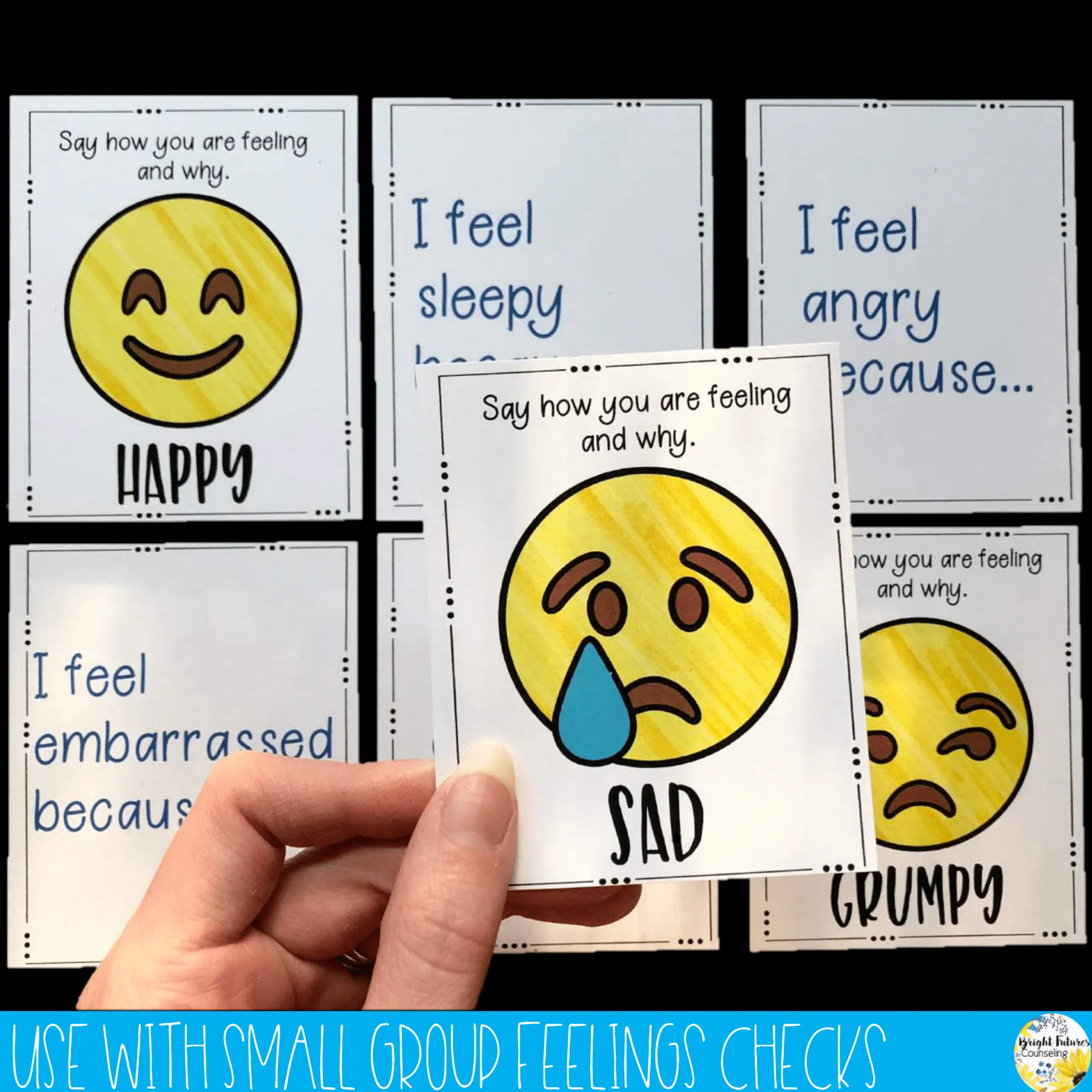 Feelings Check Prompt Cards Emoji Emotions and Feelings Recognition Cards - Image 6