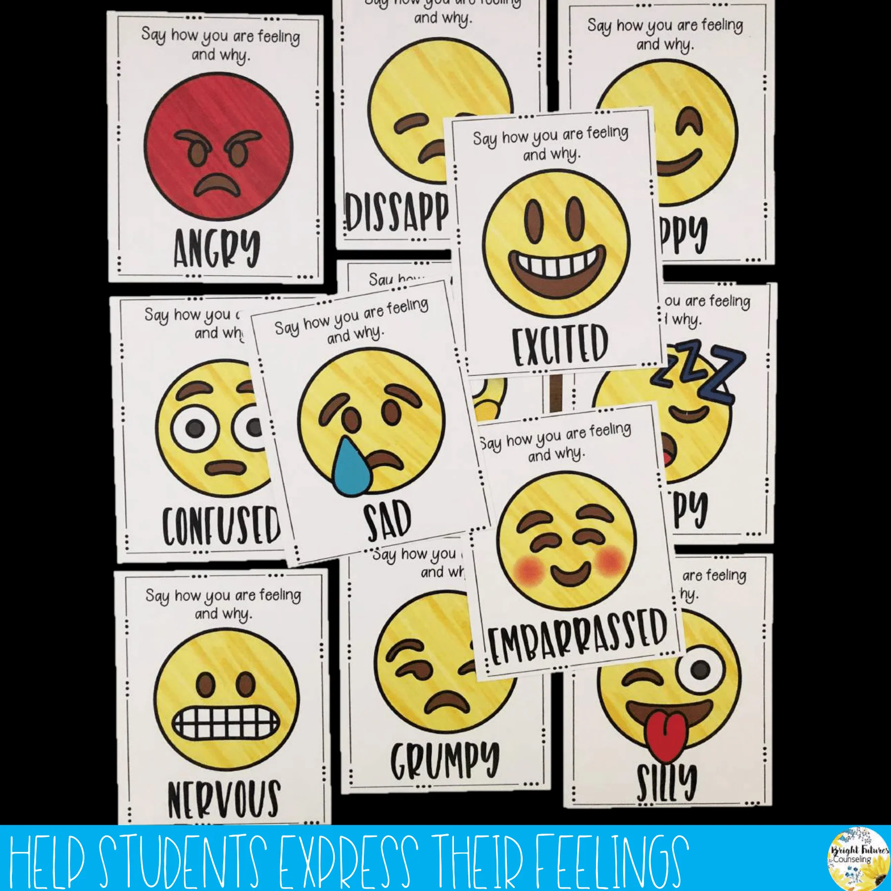 Feelings Check Prompt Cards Emoji Emotions and Feelings Recognition Cards - Image 9