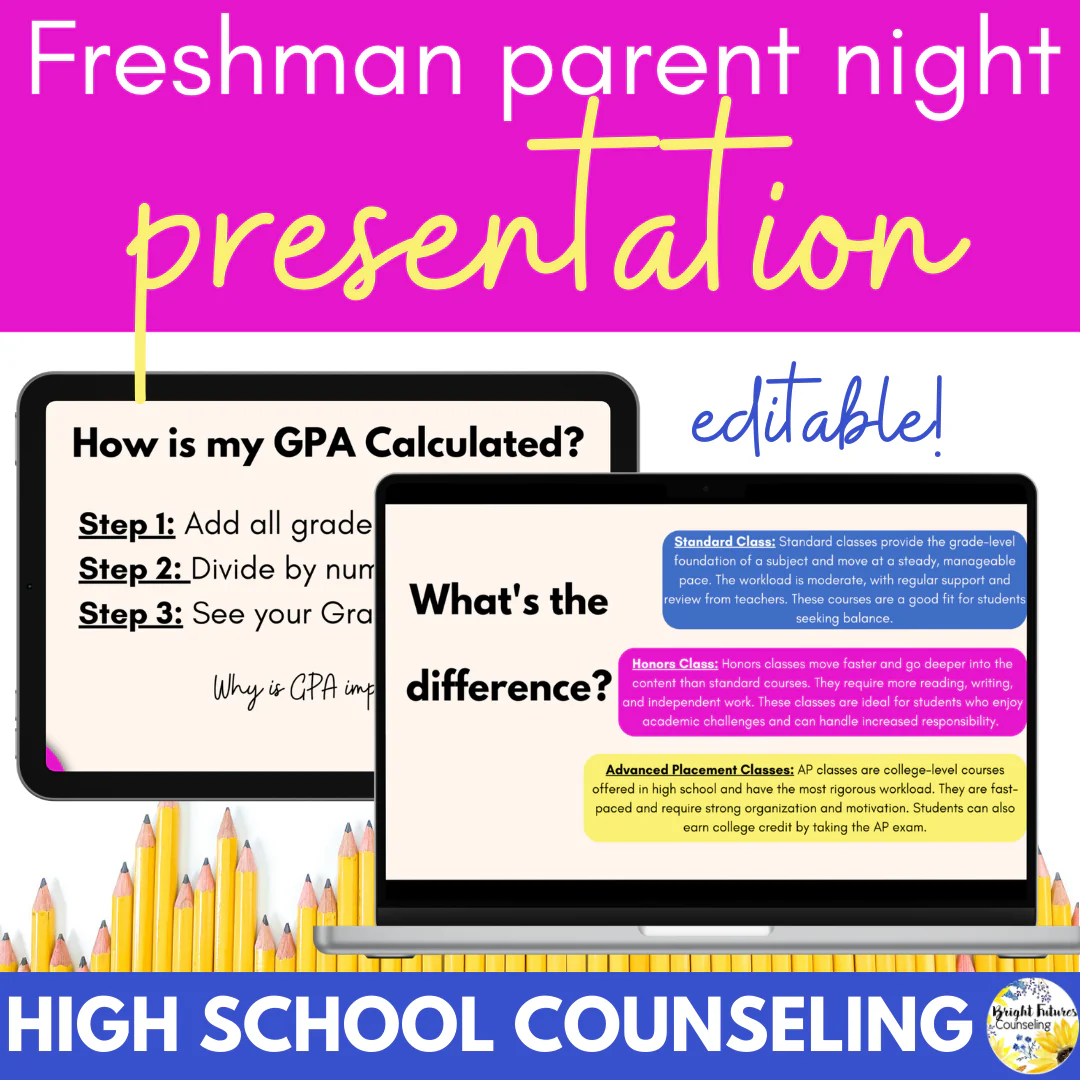 Freshman Parent Night & Rising 9th Grade Presentation for High School Counseling